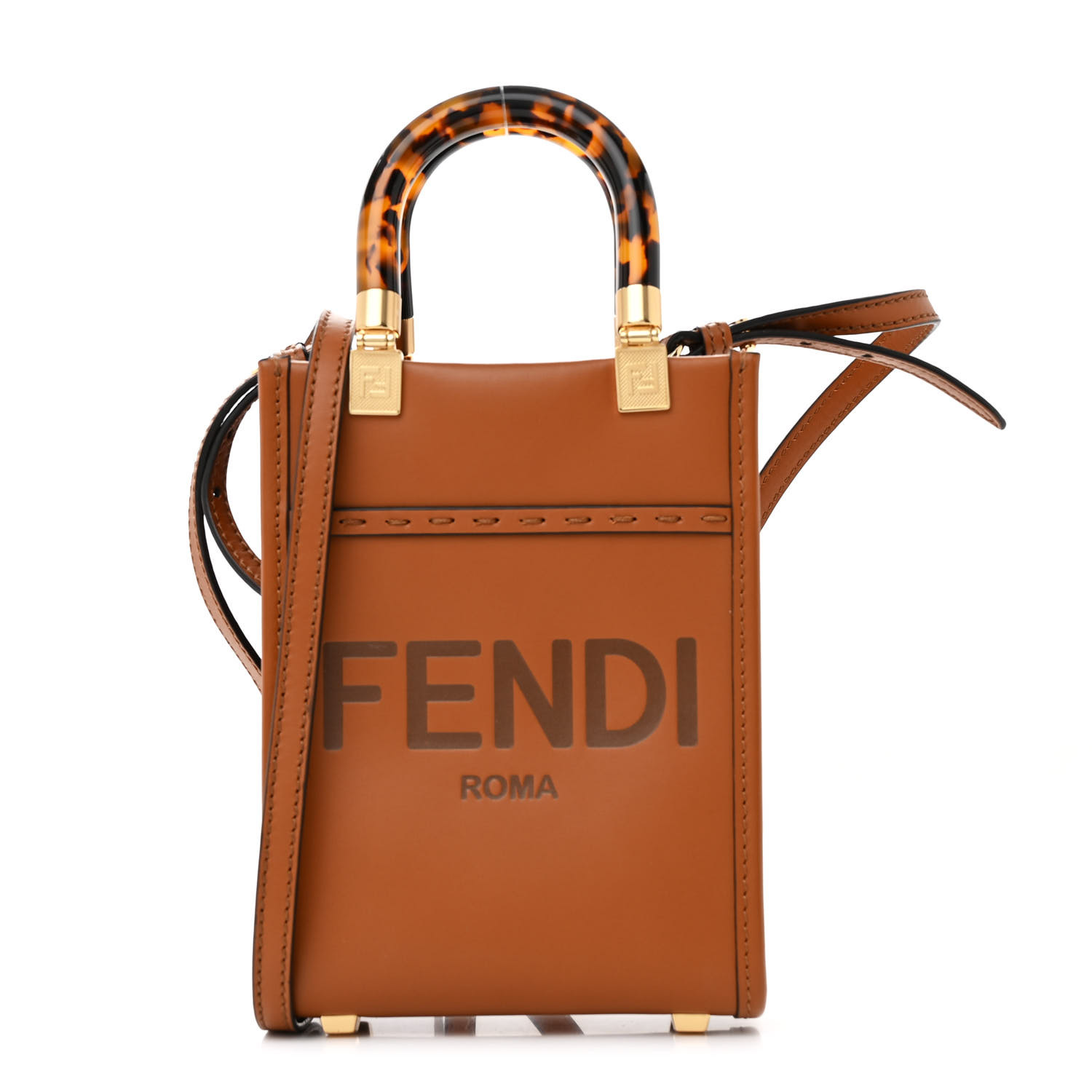 FENDI Vitello King Plexiglass Logo Embossed Mini Fendi