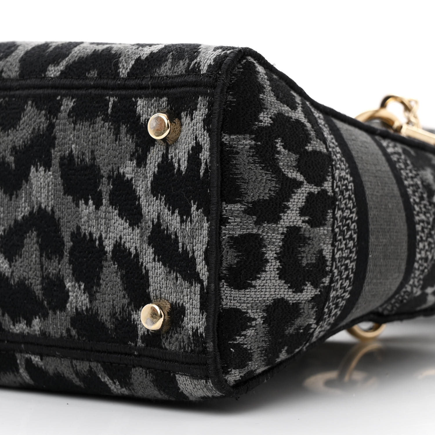CHRISTIAN DIOR Canvas Mizza Embroidered Medium Lady D-Lite