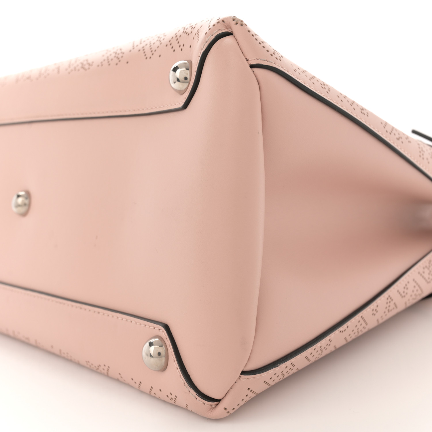 BURBERRY Calfskin Perforated Medium Banner Tote Pale Fawn