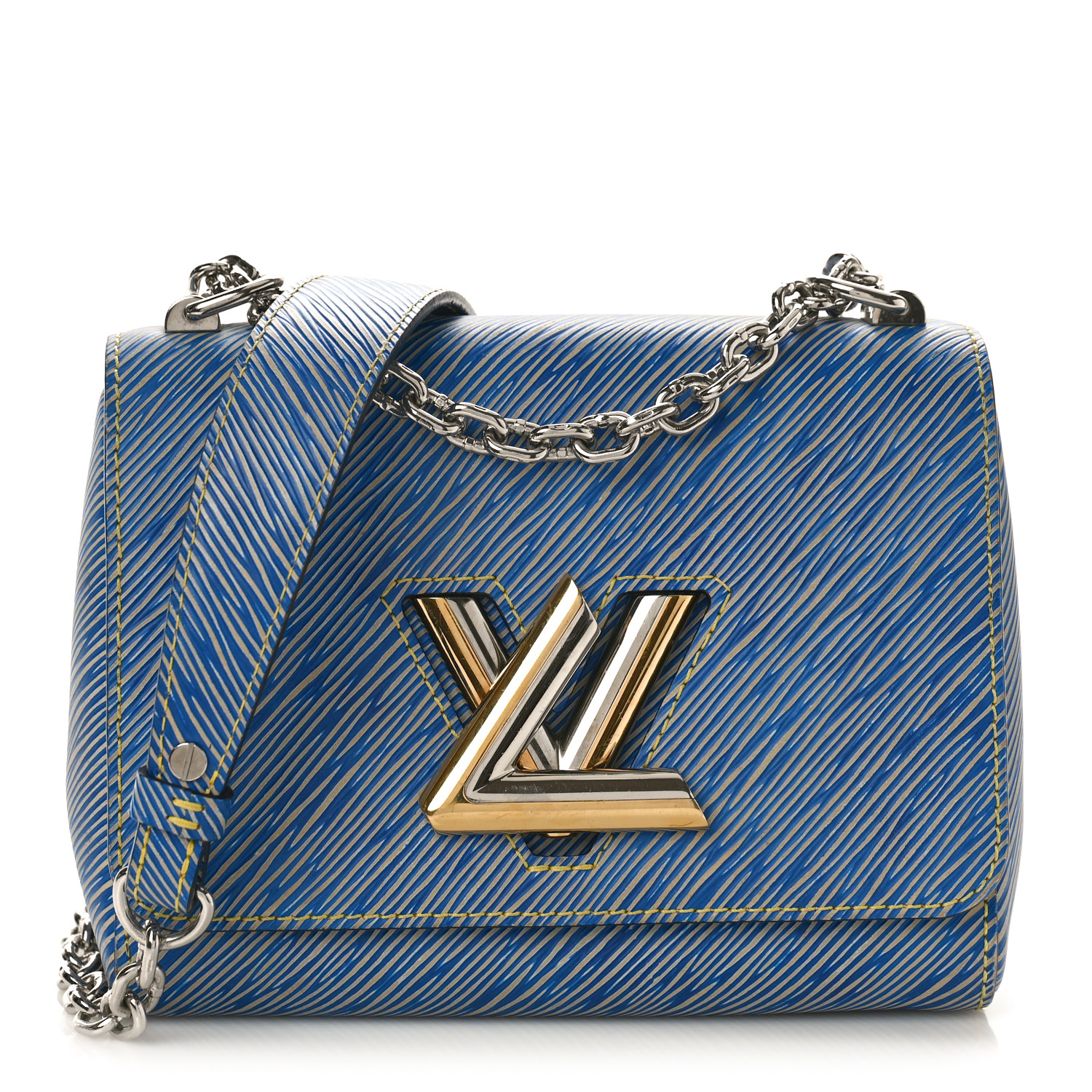 【ヴィンテージ】Rank:S☆LouisVuitton Blue EPI LV Twist MM LOUIS VUITTON Epi Twist Shoulder Bag MM Denim Light 1468899
