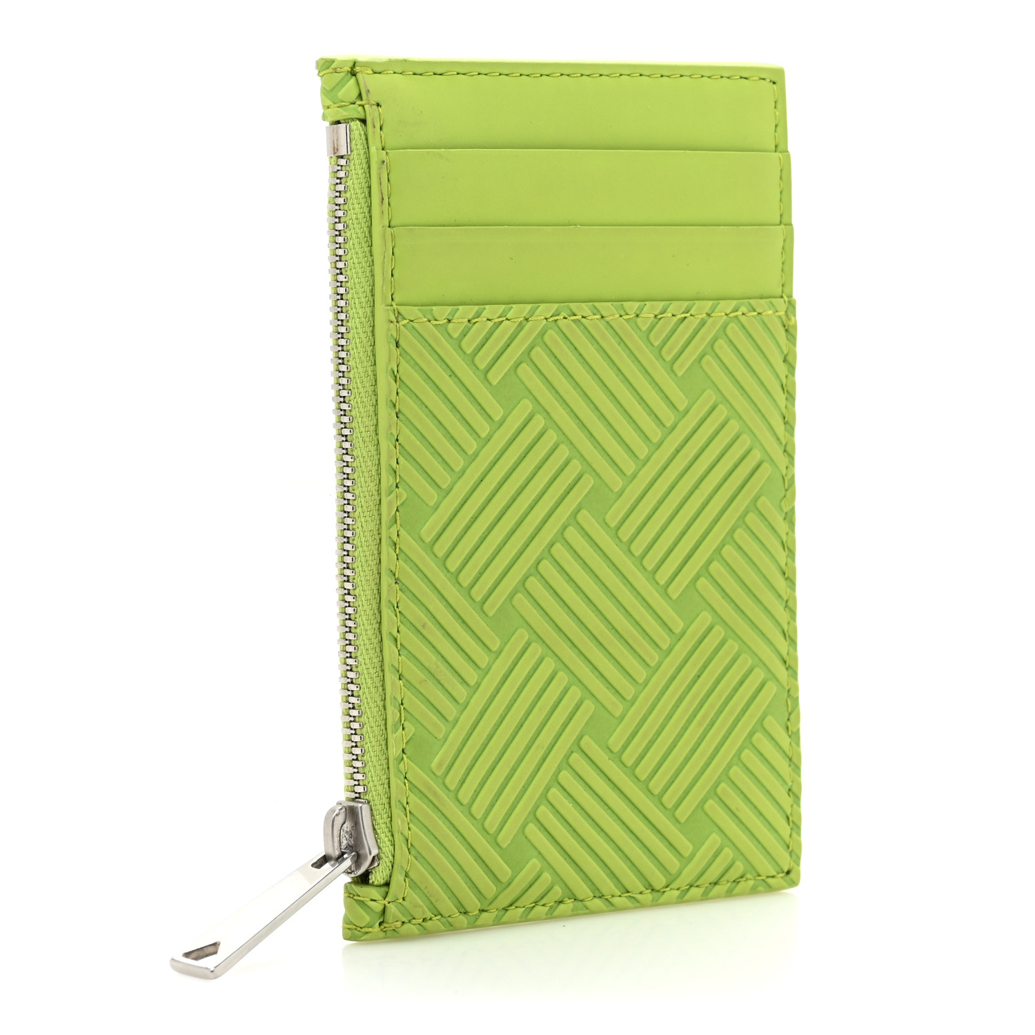 BOTTEGA VENETA Nappa Embossed Intrecciato Zipped Card Case