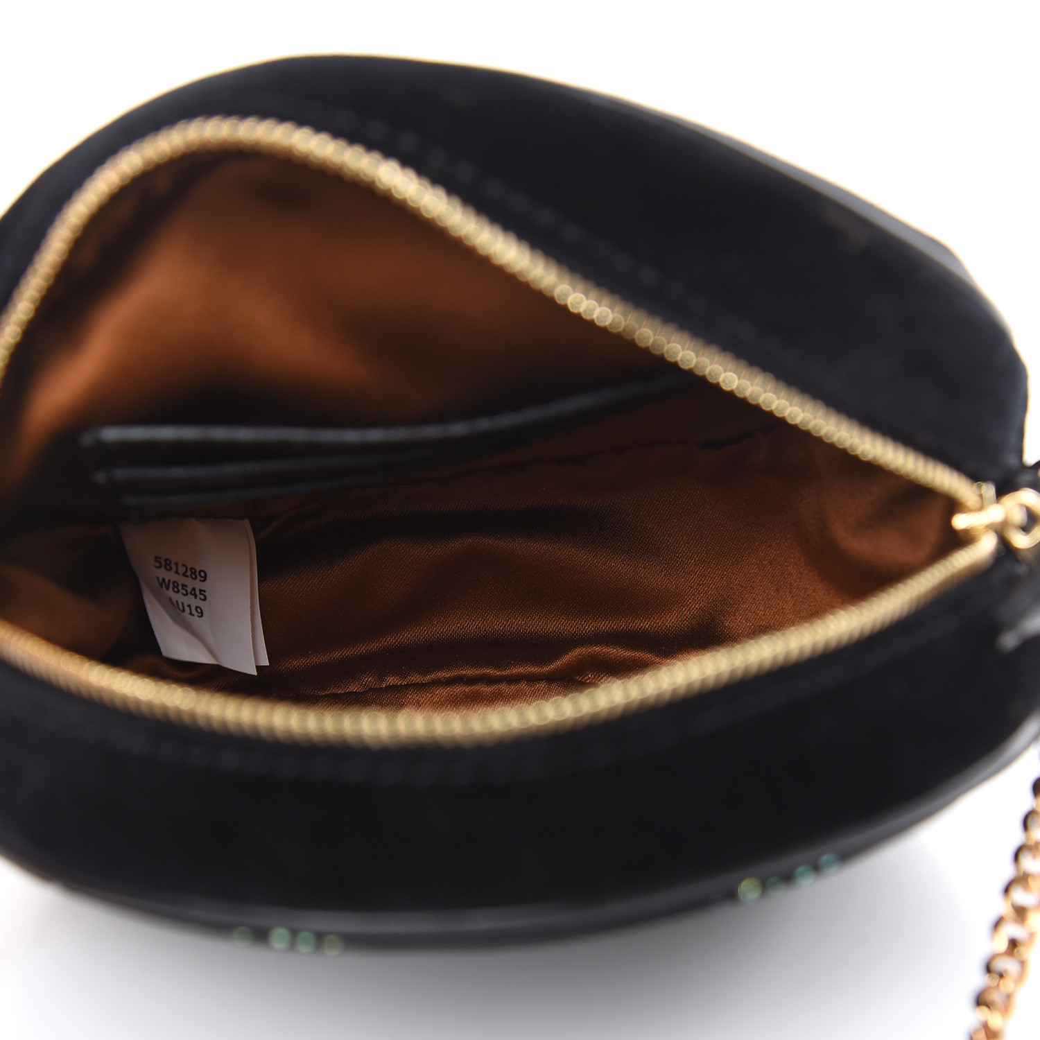 STELLA MCCARTNEY Velvet Crystal Monogram Mini Round
