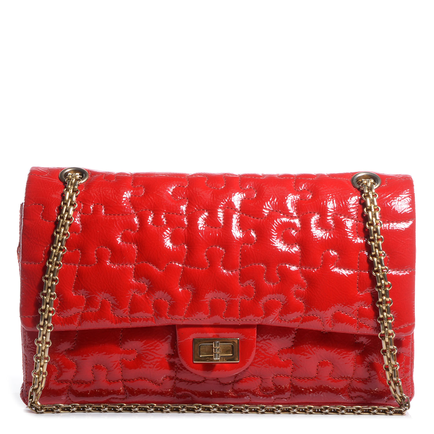 ◆CHANEL◆ Puzzle Flap Bag Chanel Puzzle Reissue 2.55 Flap Bag Quilted Patent 226 Black