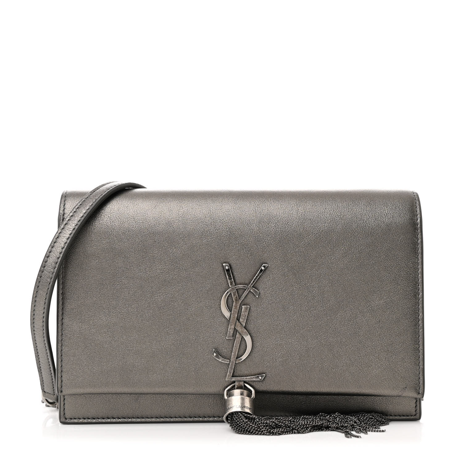 SAINT LAURENT Metallic Smooth Calfskin Classic Monogram Kate