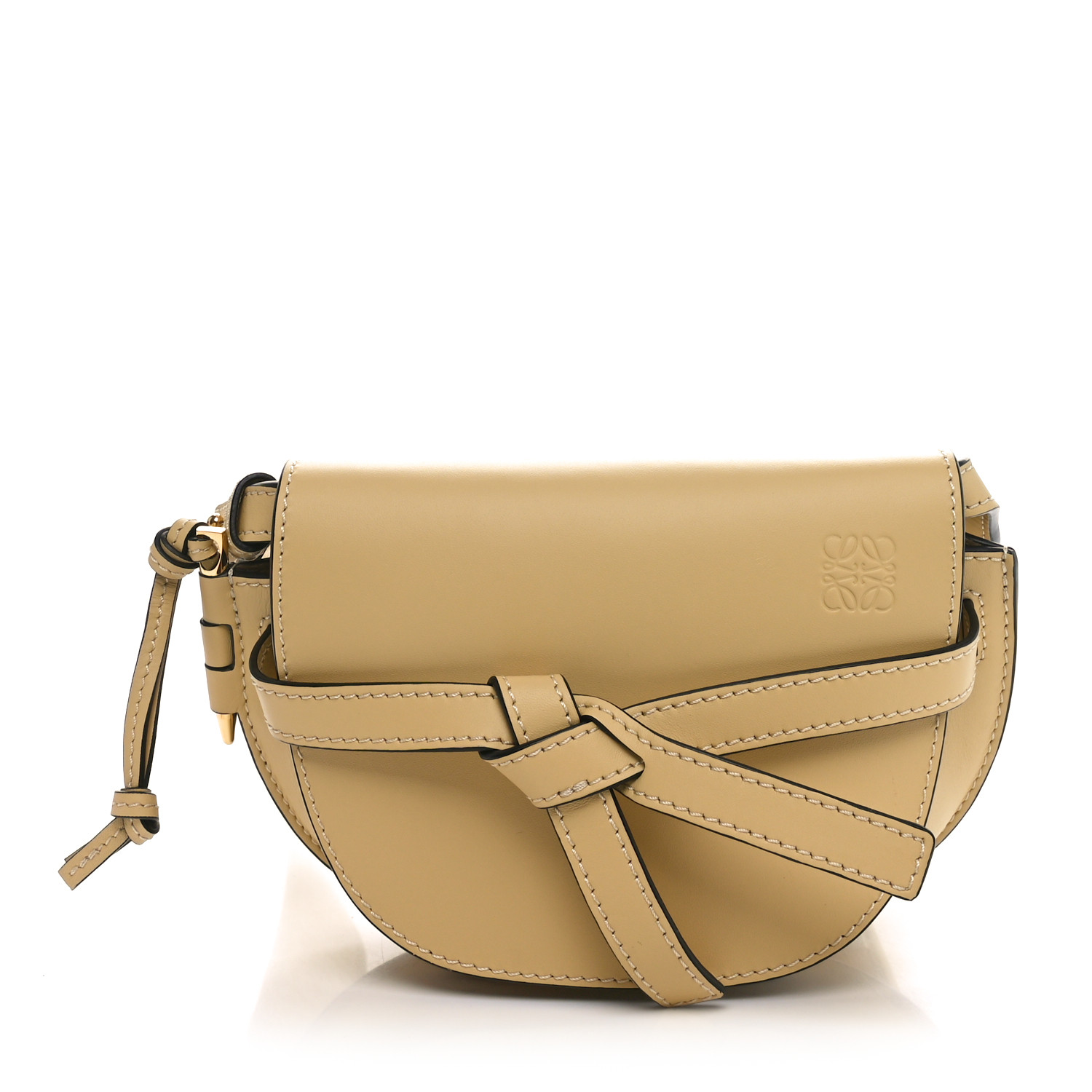 LOEWE Calfskin Jacquard Mini Gate Dual Bag Sand 1662718