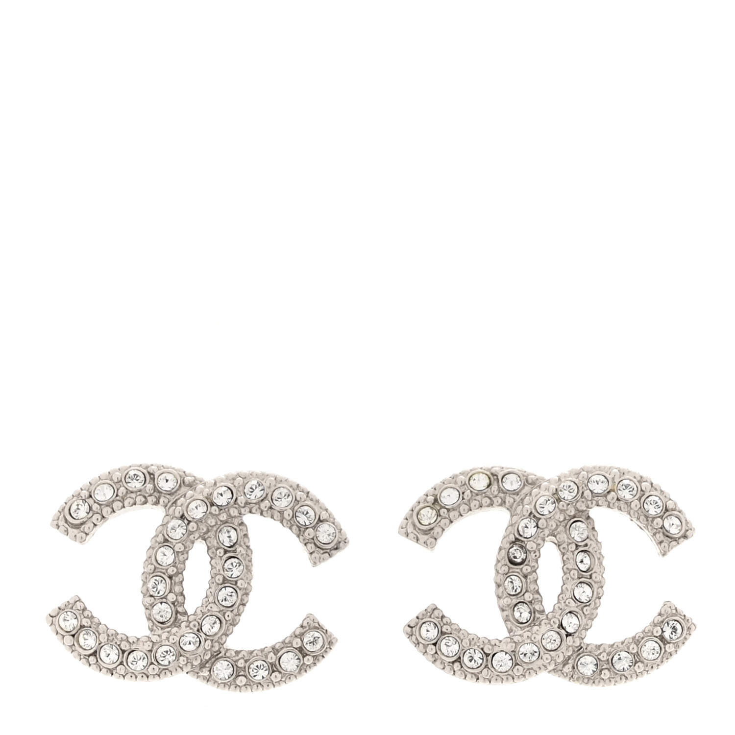 CHANEL☆カフ CHANEL Crystal CC Coco Flapper Earrings Silver 1658145