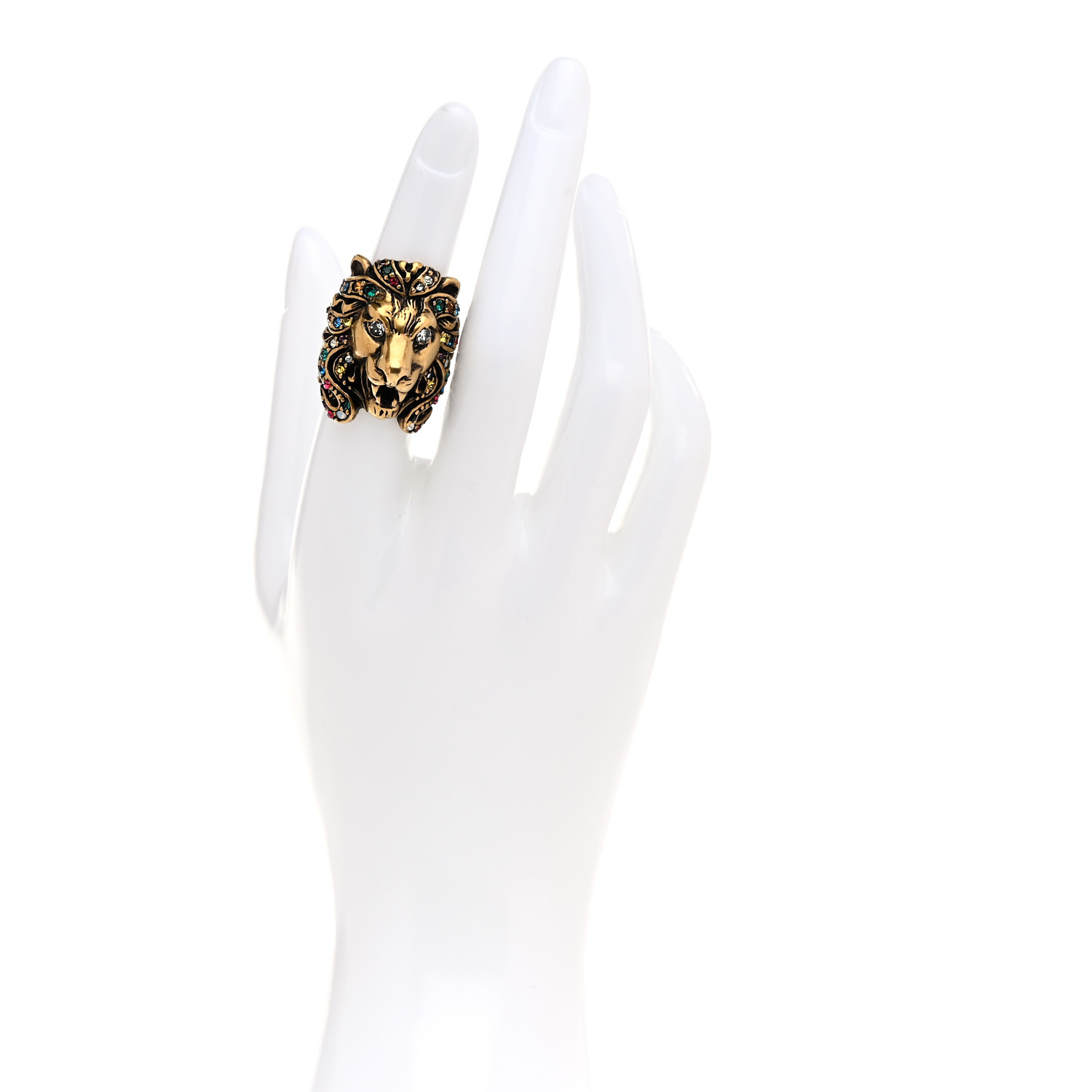 累積売上総額第１位【GUCCI★グッチ】LION HEAD CRYSTAL RING Authentic Gucci Crystal-Embellished Lion Head Ring | eBay