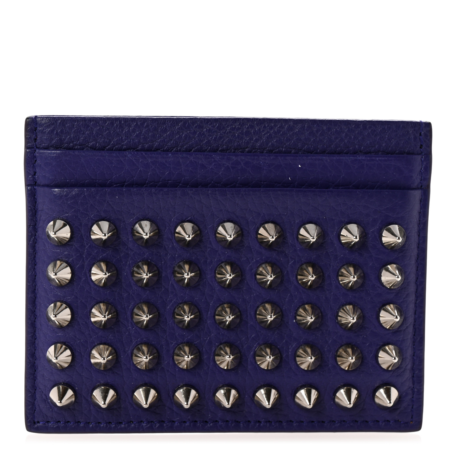 【Christian Louboutin】 Kios Spikesレザーカードホルダー Kios - Card holder - Calf leather and spikes - Black