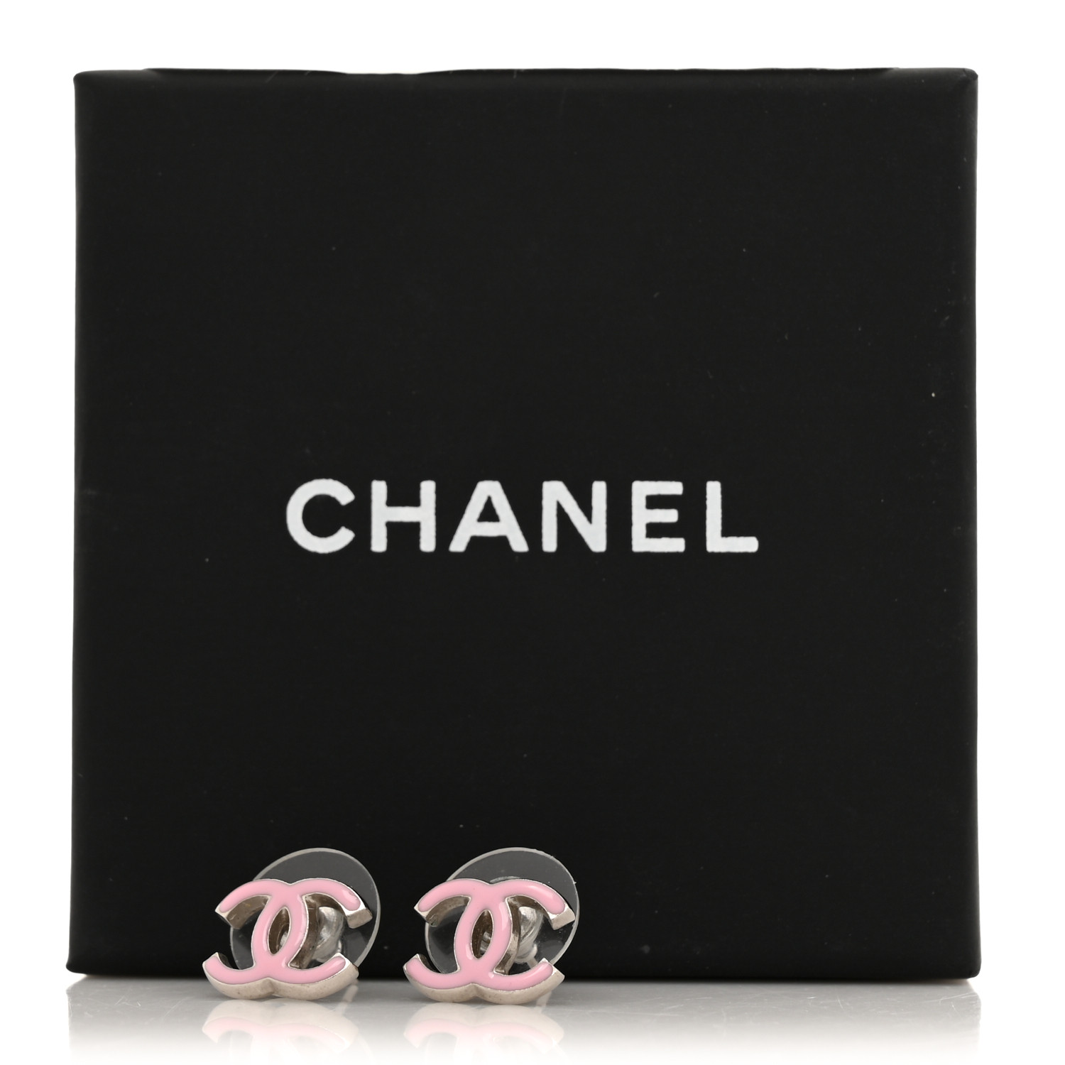 ファッション CHANEL FASHIONPHILE | 1662580 Silver Pink Earrings CC Enamel アイシャドウ