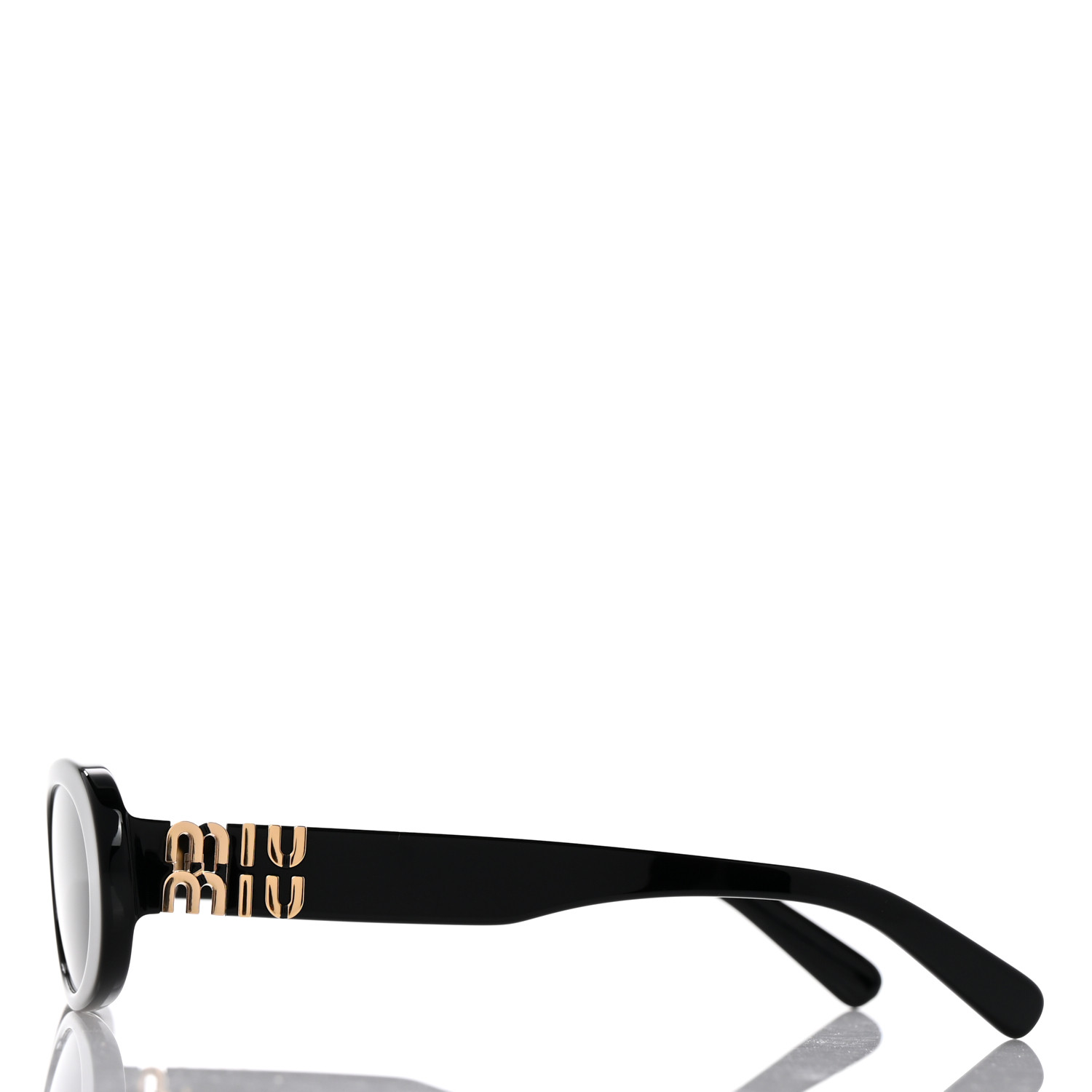 MIU MIU Acetate Oval Sunglasses SMU 06Z Black 1666760