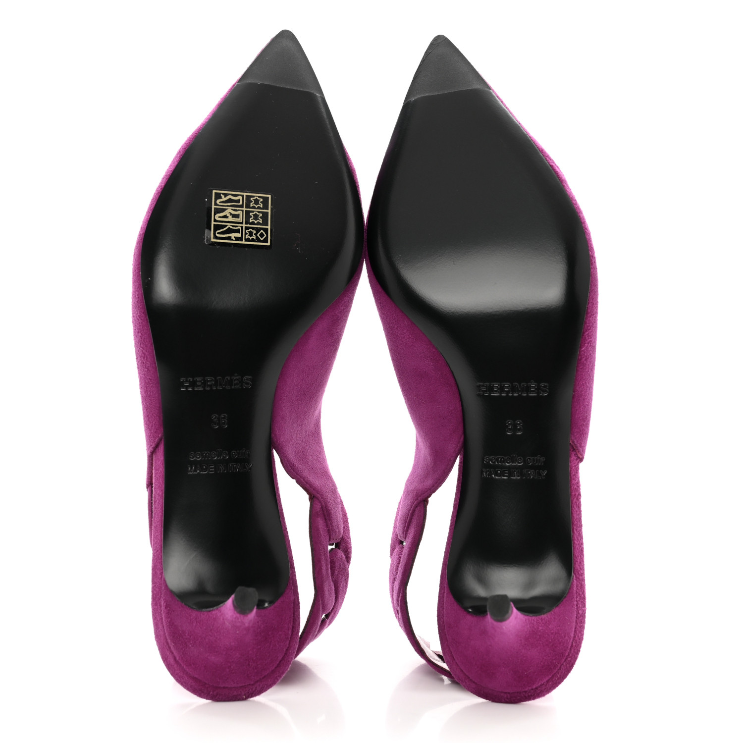 HERMES Suede Goatskin Gabriela 40 Pumps 36 Violet Heliotrope