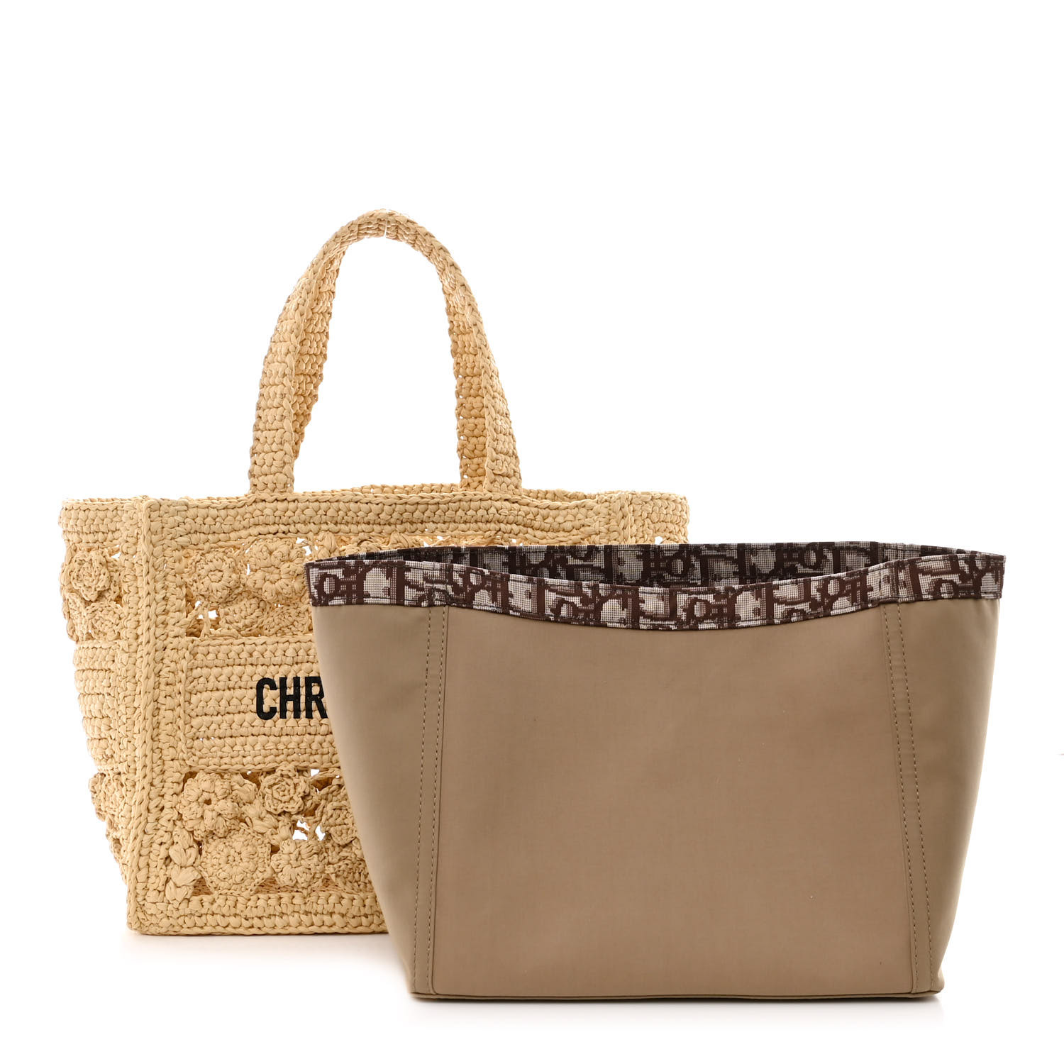 【VINTAGE】DIOR ラフィア トートバッグ Christian Dior Vintage Raffia Floral Tote | eBay