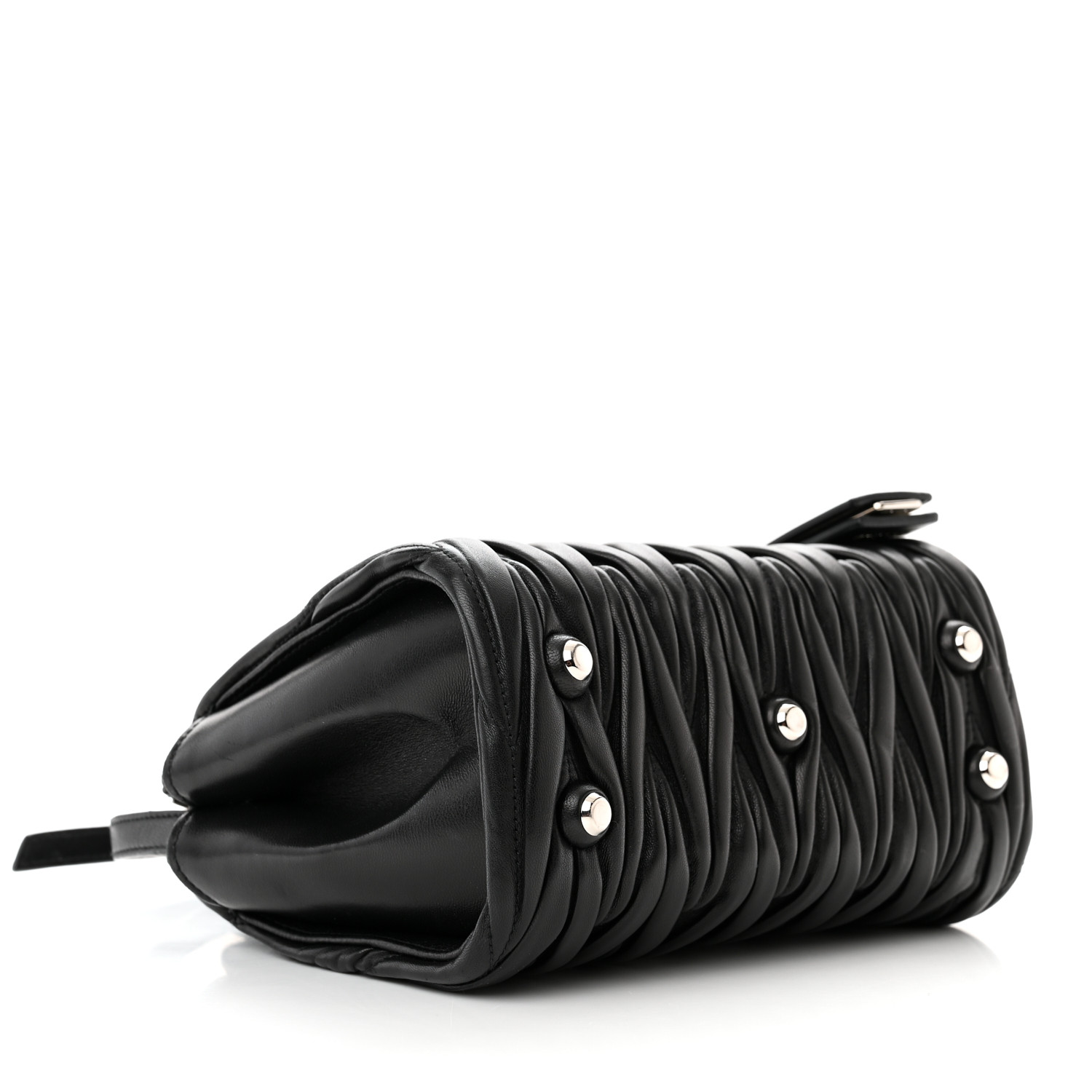MIU MIU Nappa Matelasse Top Handle Bag Black 1401470