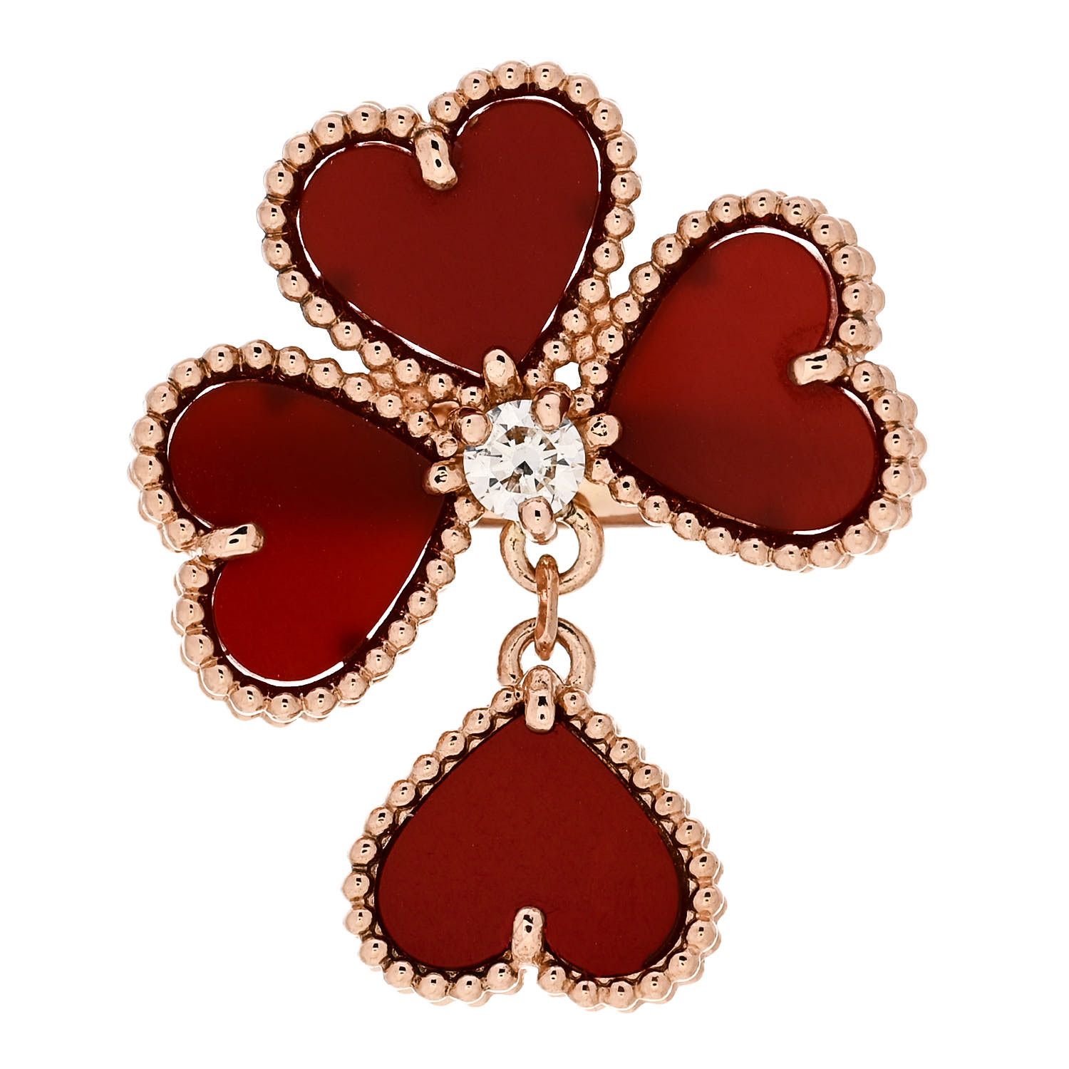 VanCleef&Arpels☆Sweet Hearts RGxCornaline_パリ発 Sweet Hearts bracelet 18K rose gold, Carnelian - Van Cleef