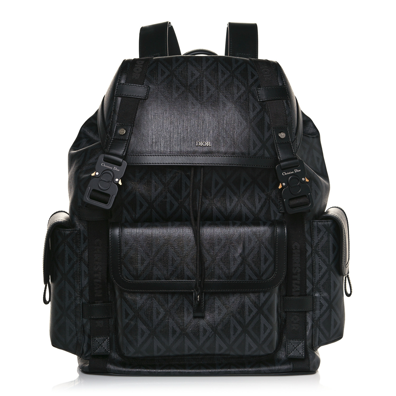 CHRISTIAN DIOR Canvas CD Diamond Hit The Road Backpack Black