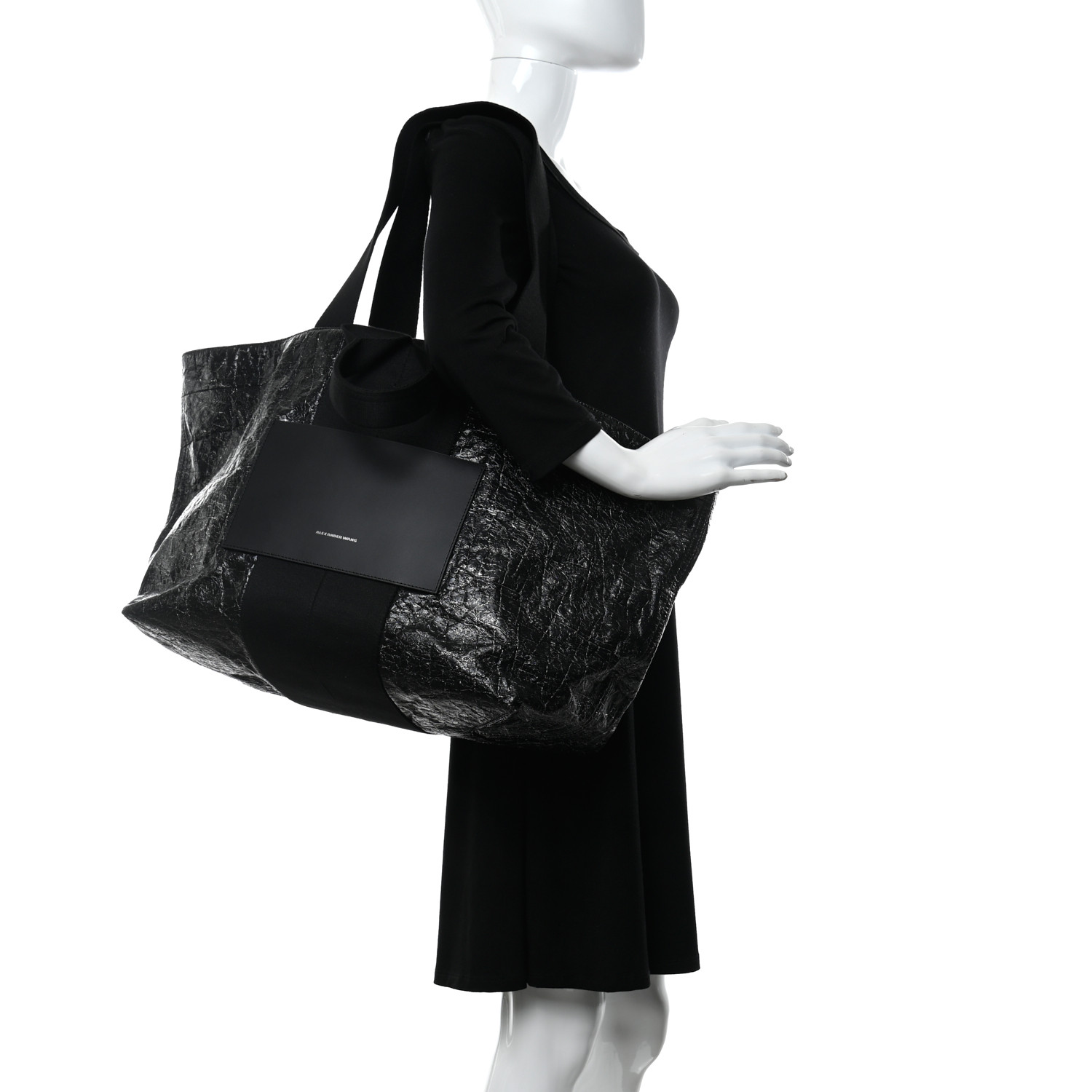 ALEXANDER WANG Crackled Coated Canvas Extra Large AW Logo
