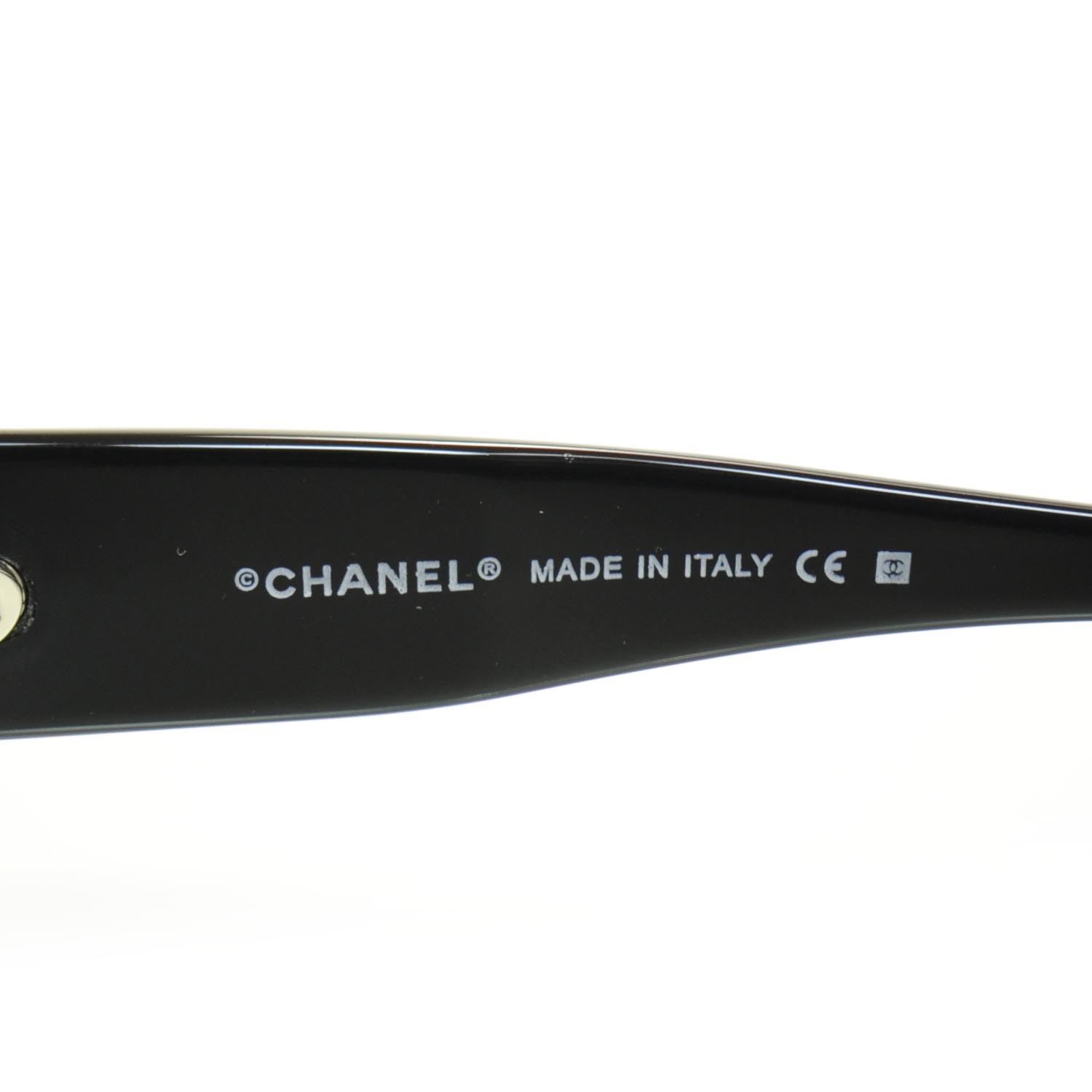 CHANEL Crystal CC Logo Sunglasses 5095 B Black 25806