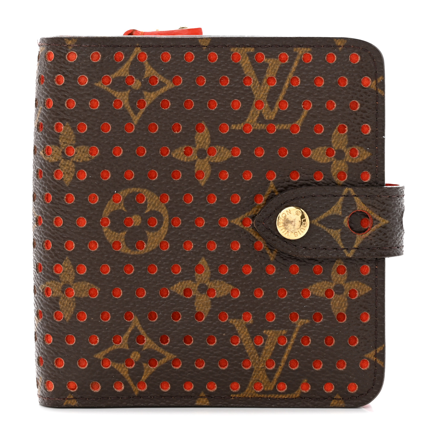 LOUIS VUITTON Monogram Perforated Compact Zipped Wallet