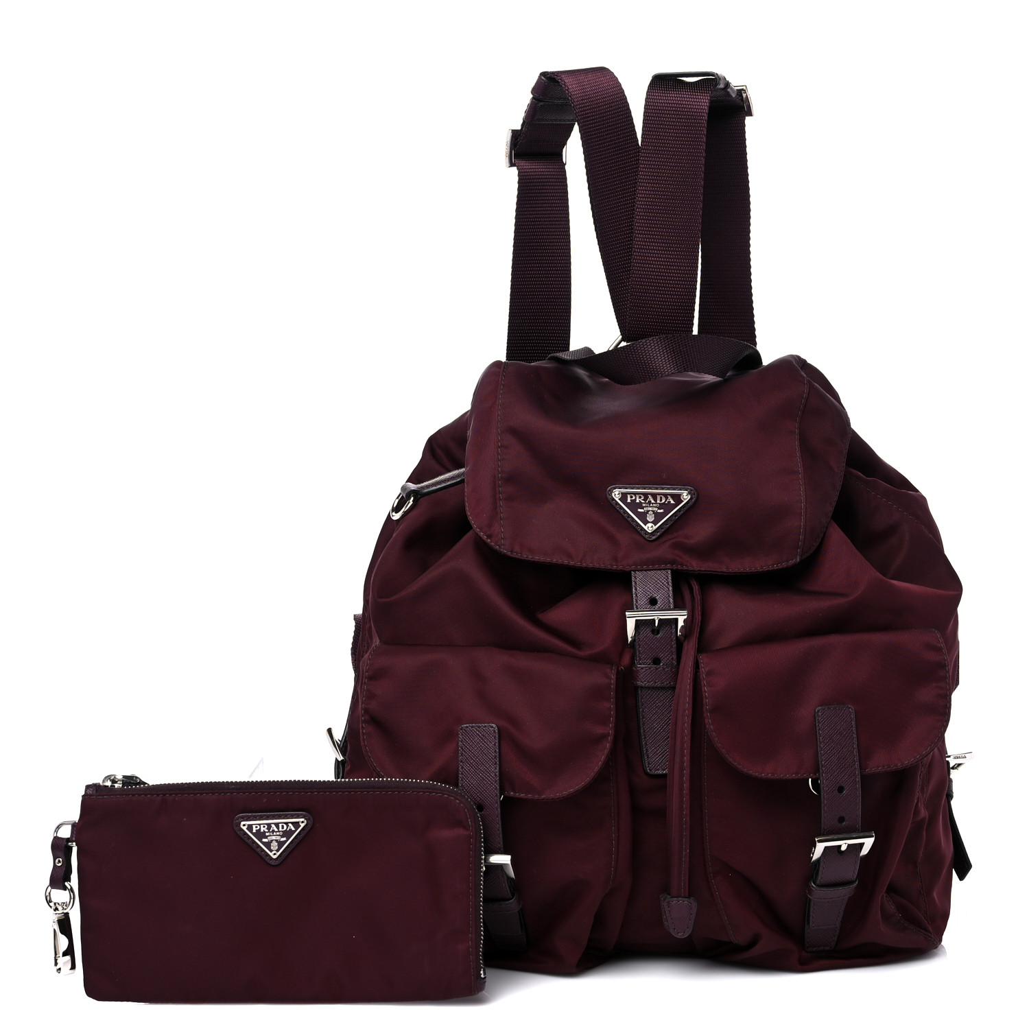 PRADA Tessuto Nylon Vela Medium Backpack Bordeaux 1156289