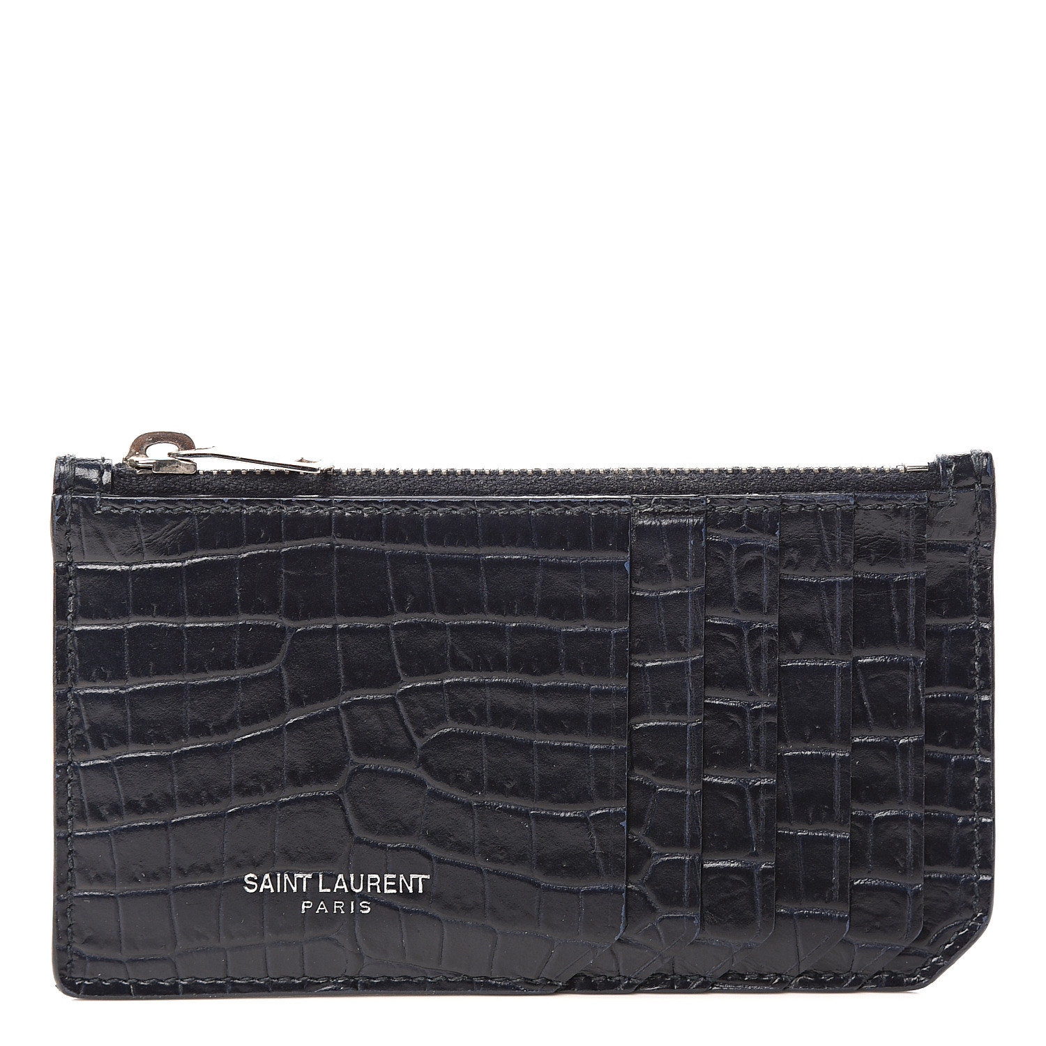 【SAINT LAURENT】 TINY MONOGRAM CROCODILE CARD HOLDER Saint Laurent - Tiny Monogram Card Case In Crocodile