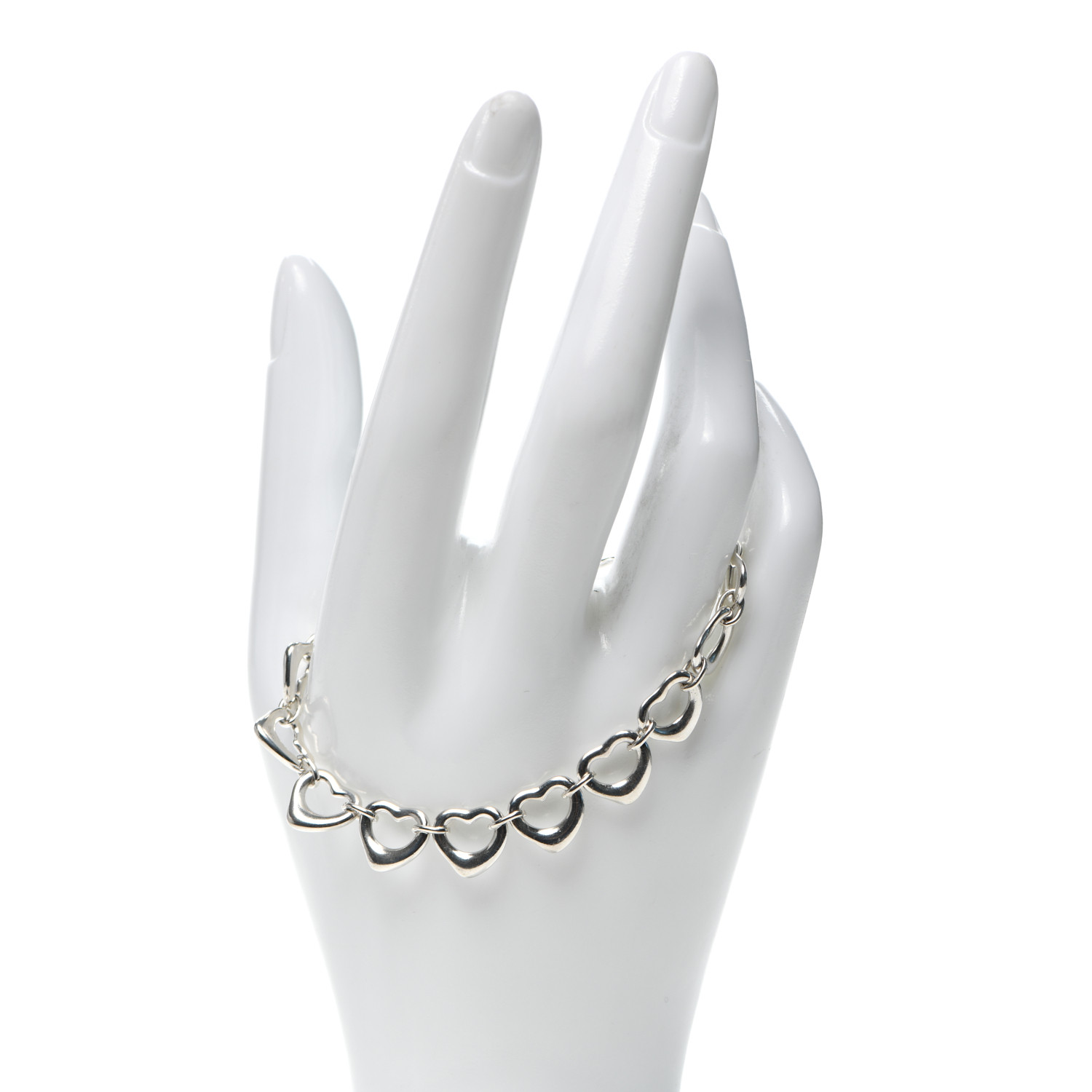 TIFFANY Sterling Silver Elsa Peretti Open Heart Link Toggle