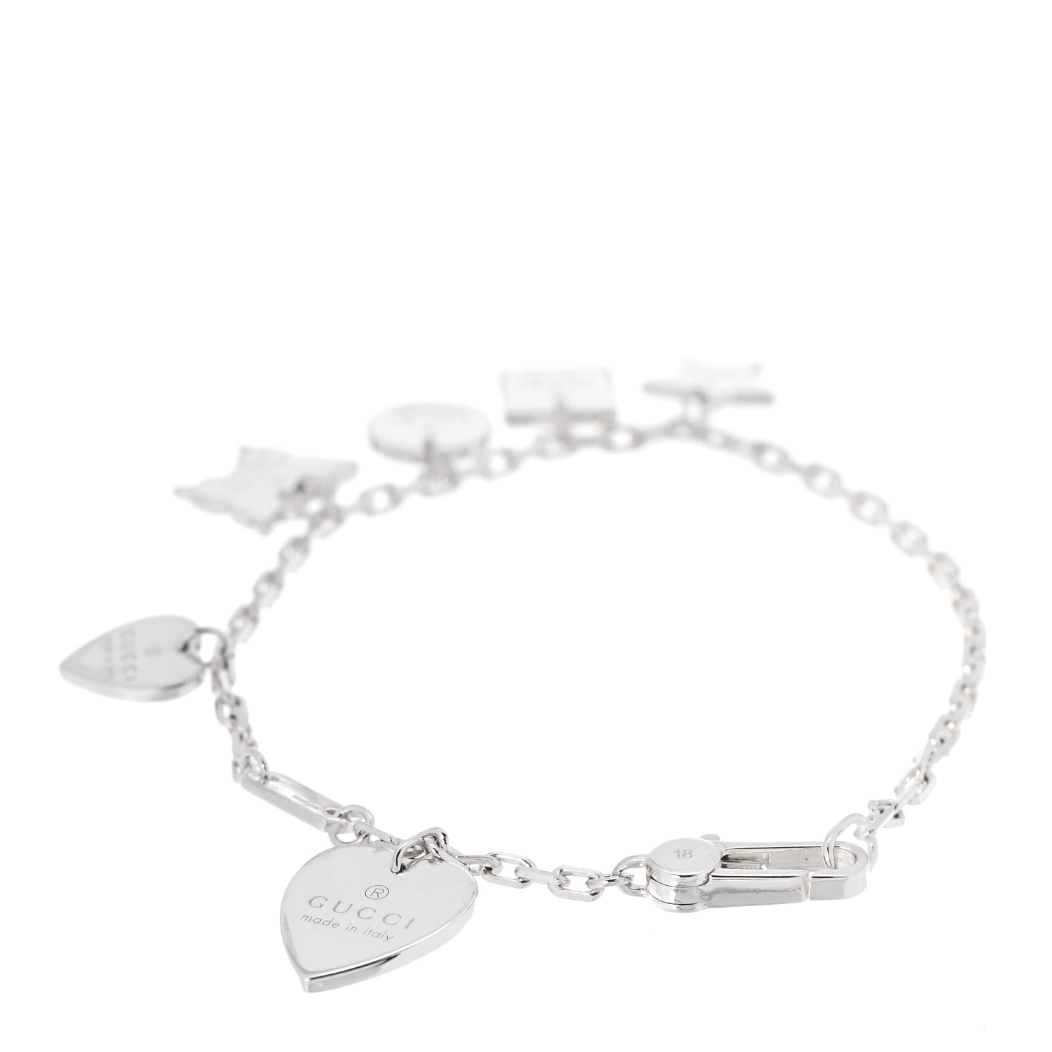 GUCCI Sterling Silver Trademark Charm Bracelet 838165