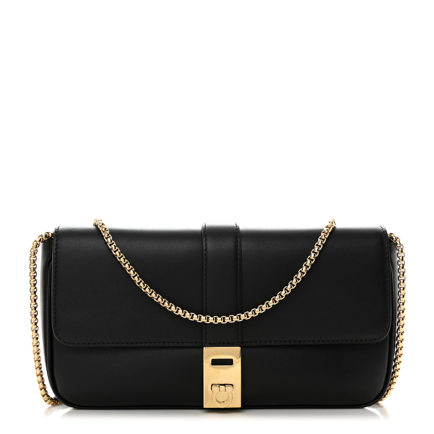 SALVATORE FERRAGAMO Calfskin Archive Gancini Flap Crossbody