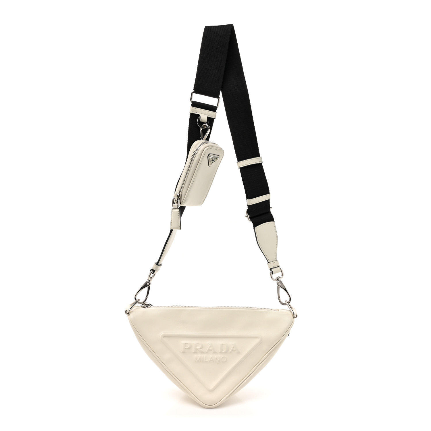 ★PRADA★GRACE LUX CROSSBODY BAG PRADA Grace Lux Triangle Shoulder Bag White 1548864