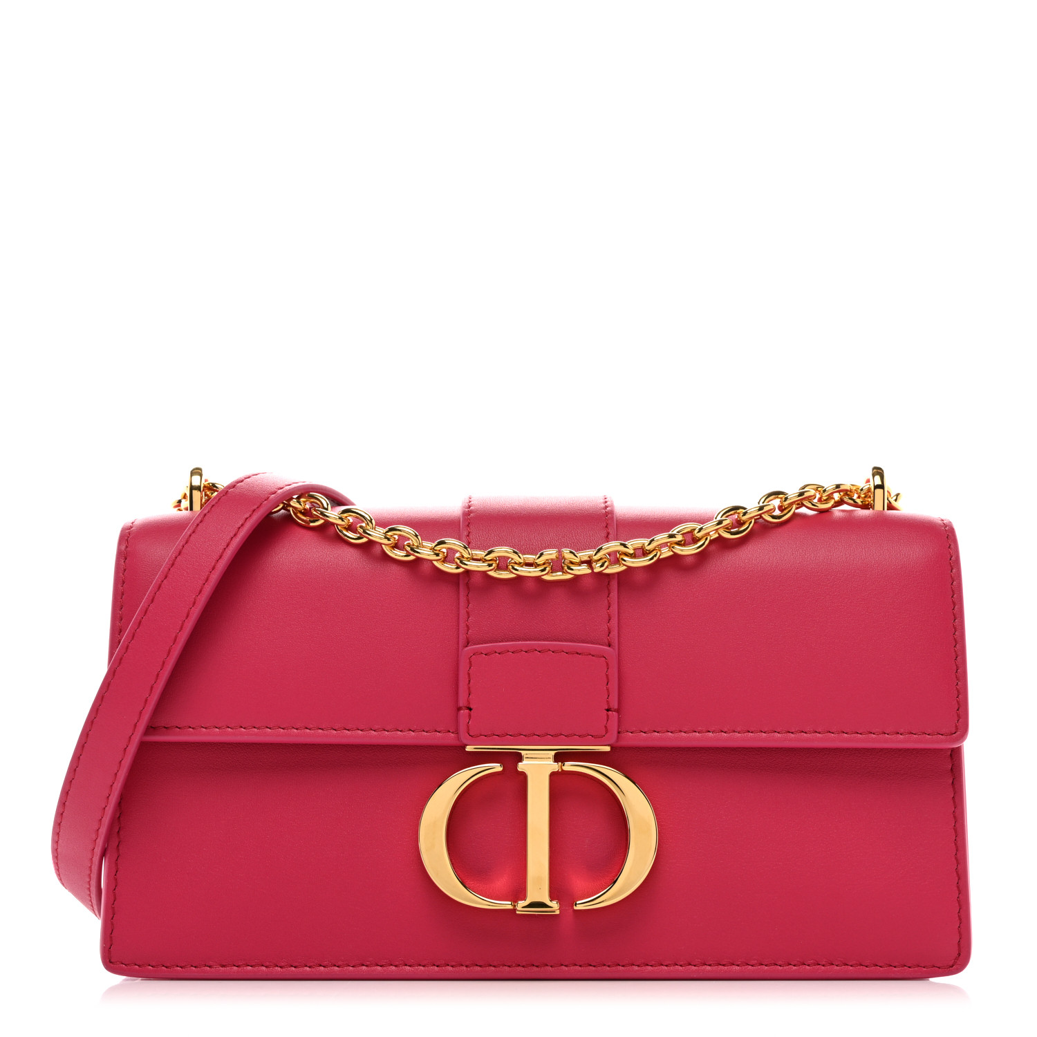 CHRISTIAN DIOR Grained Calfskin 30 Montaigne East West Chain