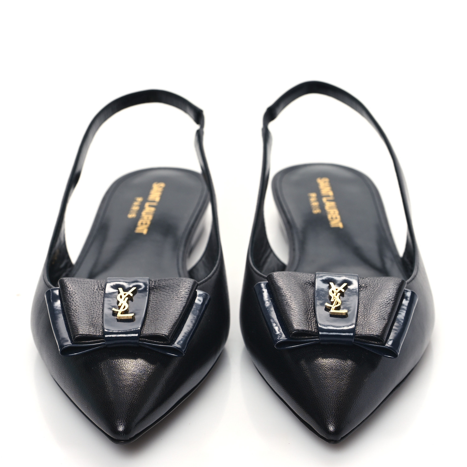 【SAINT LAURENT】ANAIS SLINGBACK FLATS Saint Laurent - Anaïs leather slingback ballet flats Saint