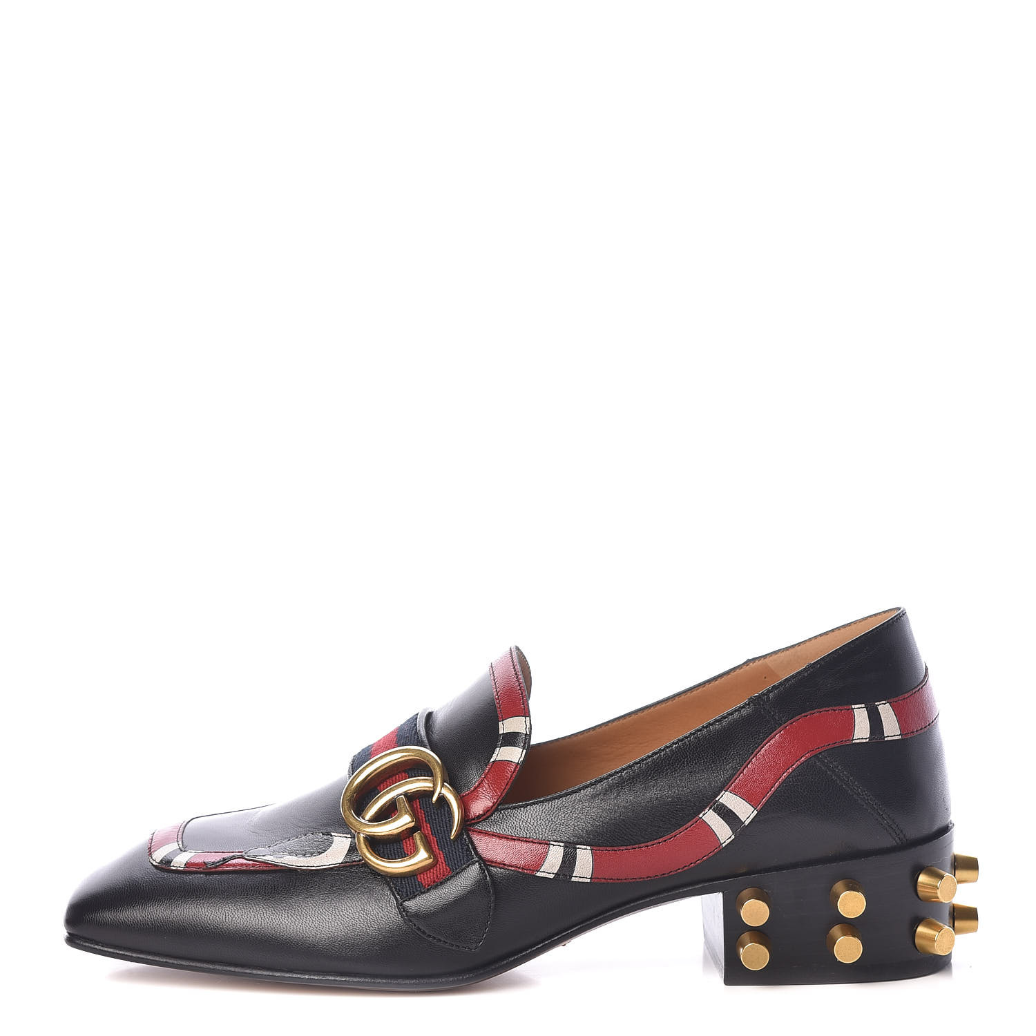 leather loafer with kingsnake