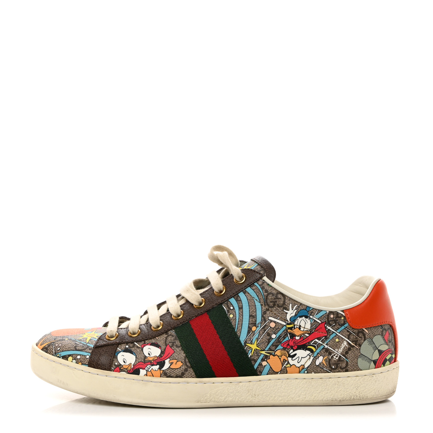 ◆希少コラボ品【Gucci x Disney】Ace スニーカー Donald Duck GUCCI X DISNEY GG Supreme Monogram Web Donald Duck Womens