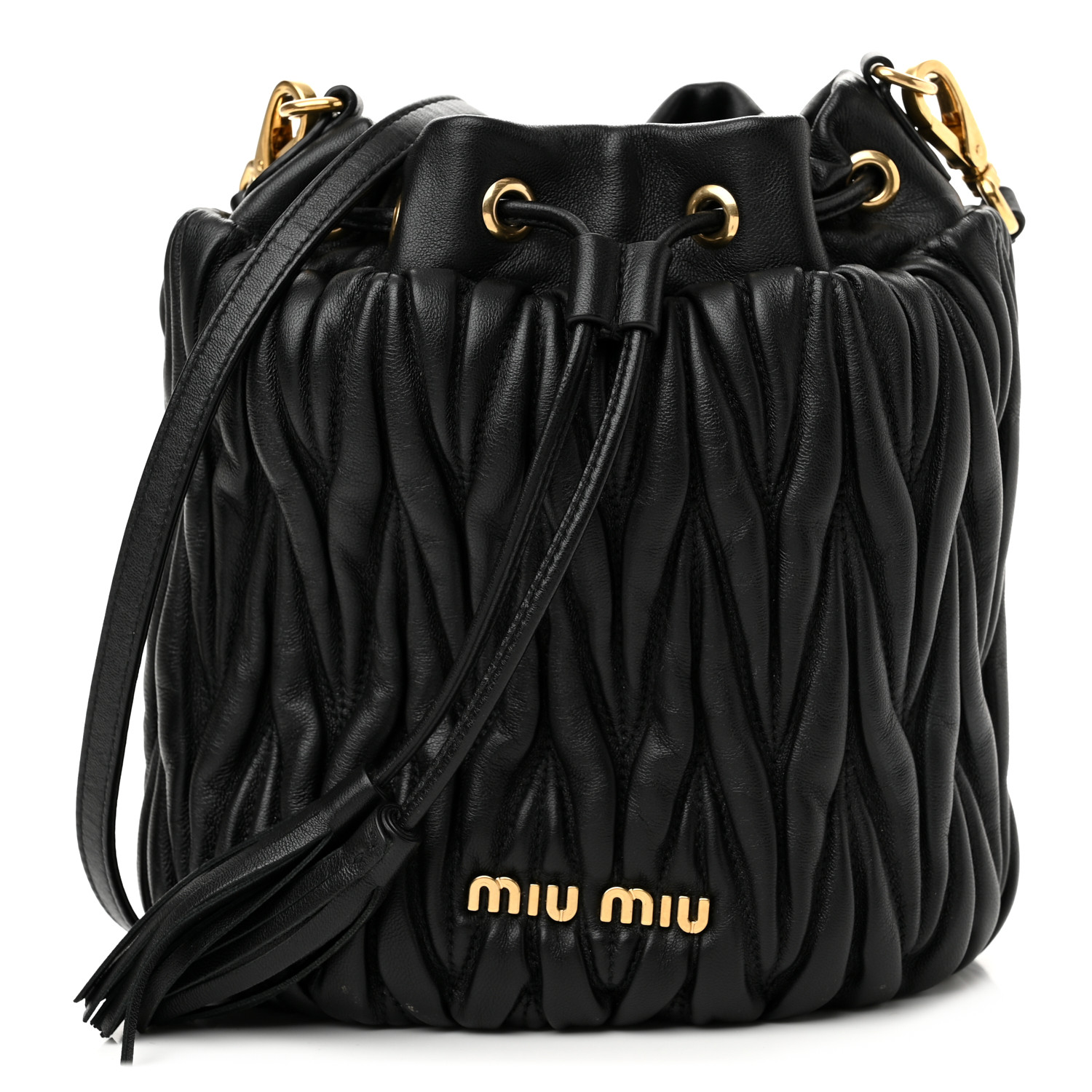 【Miu Miu】 Matelasse Nappa Leather Bucket Bag Black Miu Miu Matelasse Nappa Leather Bucket Bag Black | eBay