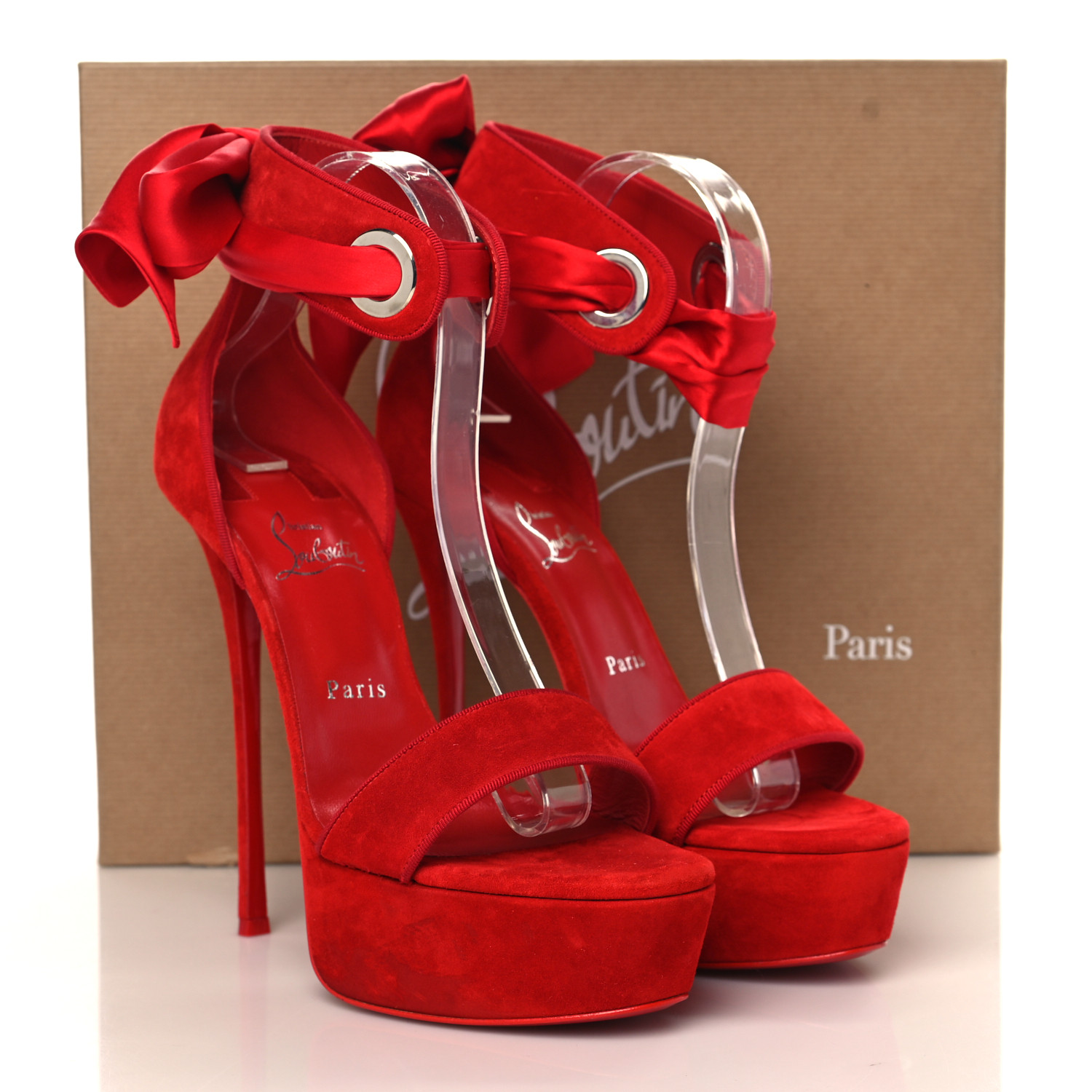 CHRISTIAN LOUBOUTIN Veau Velours Satin Torrida Alta 150