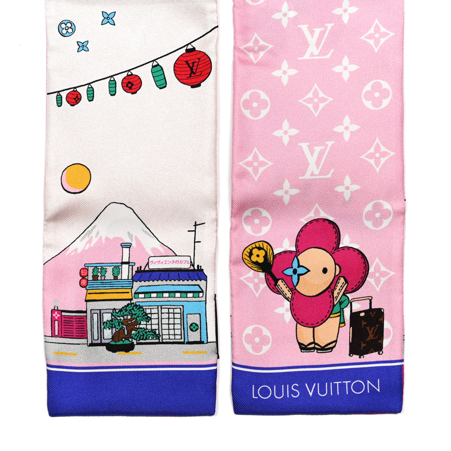 バンドー　ピンク　LOUIS VUITTON ヴィヴィエンヌ 東京 TOKYO LOUIS VUITTON Silk Monogram Tokyo Vivienne Bandeau Pink