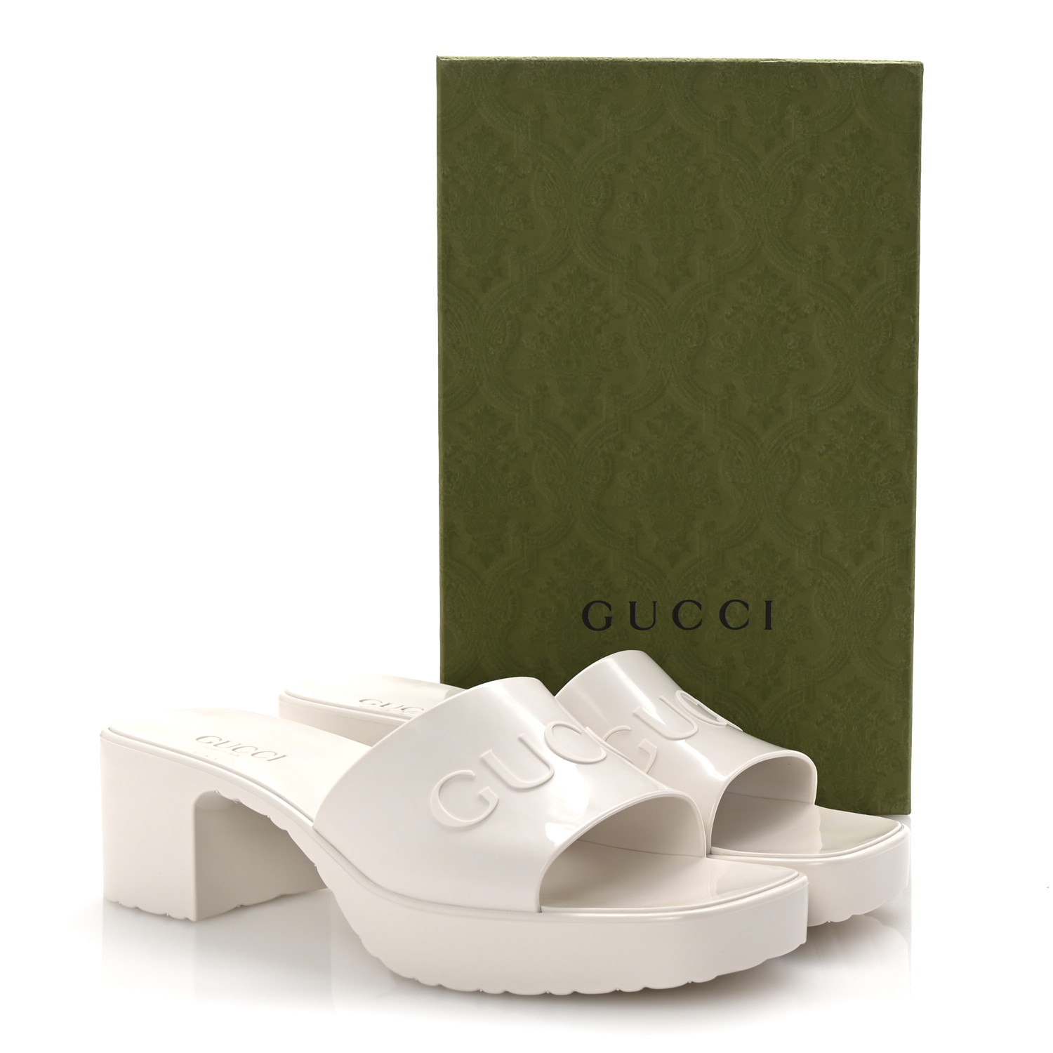 GUCCI Rubber Gucci Logo Womens Platform 20/60mm Slide