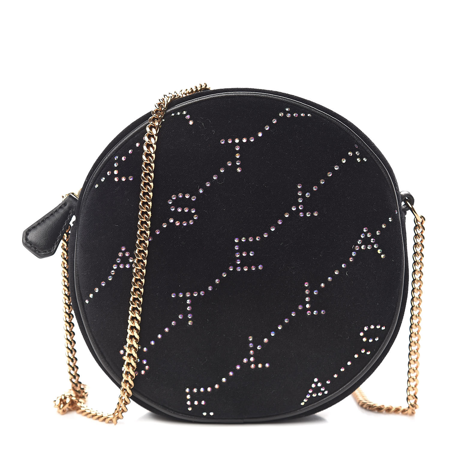 ｽﾃﾗﾏｯｶｰﾄﾆｰ Mini Round Bag Monogram Monogram Velvet Crystal STELLA MCCARTNEY Velvet Crystal Monogram Mini Round