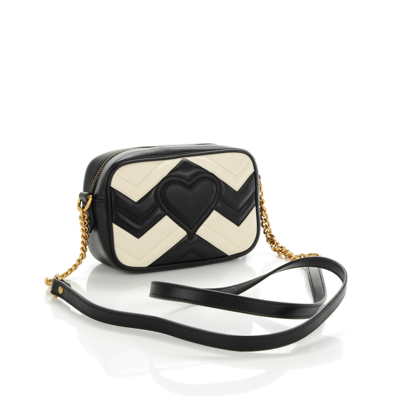 GUCCI Calfskin Matelasse Mini GG Marmont Chain Shoulder Bag