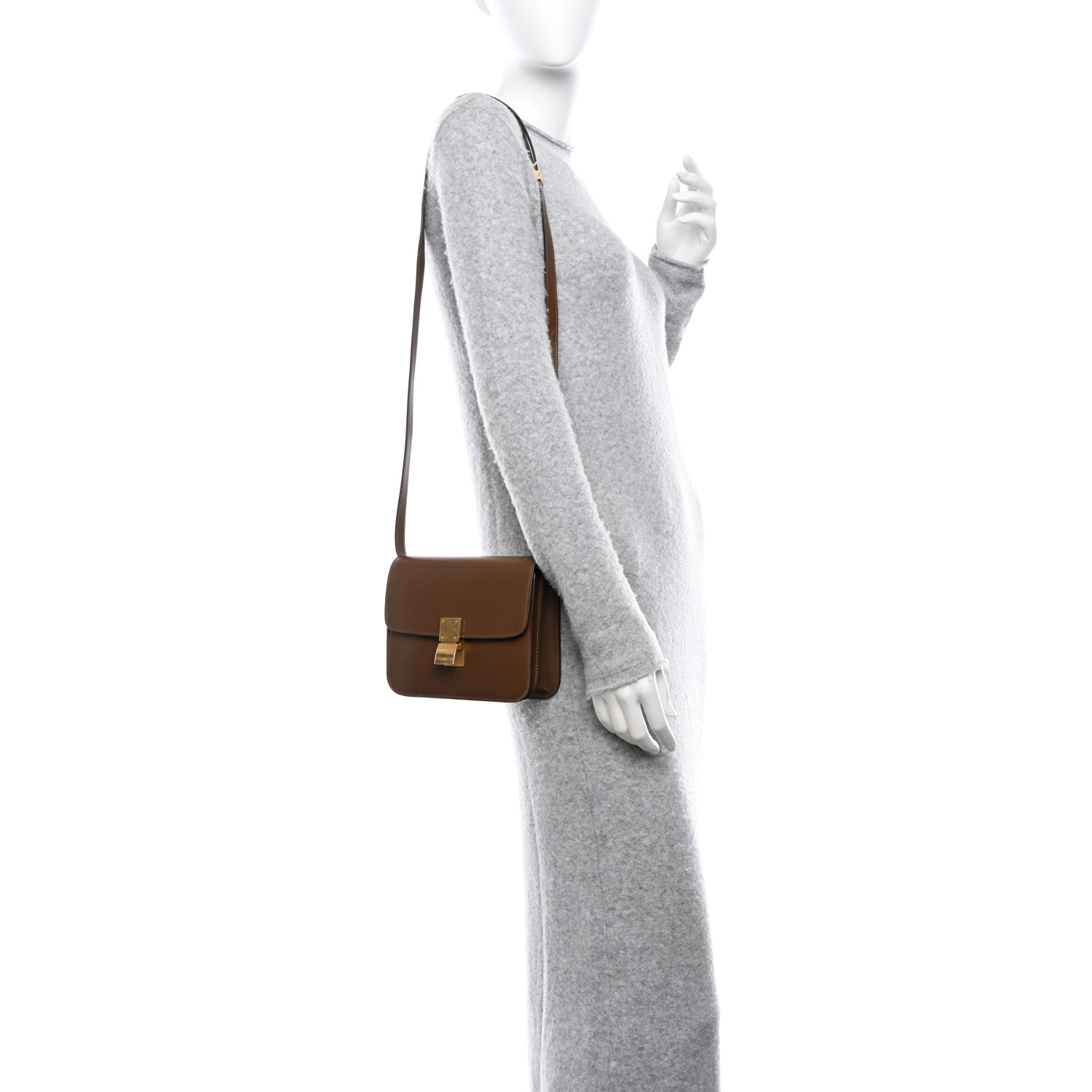 CELINE Box Calfskin Teen Classic Box Flap Bag Camel 1463095 CELINE Box Calfskin Teen Classic Box Flap Bag Camel 1463095