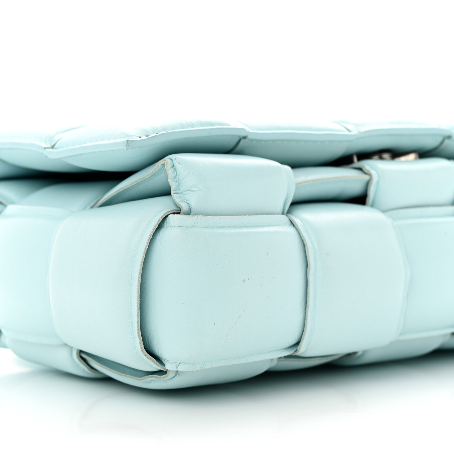 【Bottega Veneta】 Padded Cassette Bag Topazio BOTTEGA VENETA Paper Calfskin Maxi Intreccio Padded Cassette