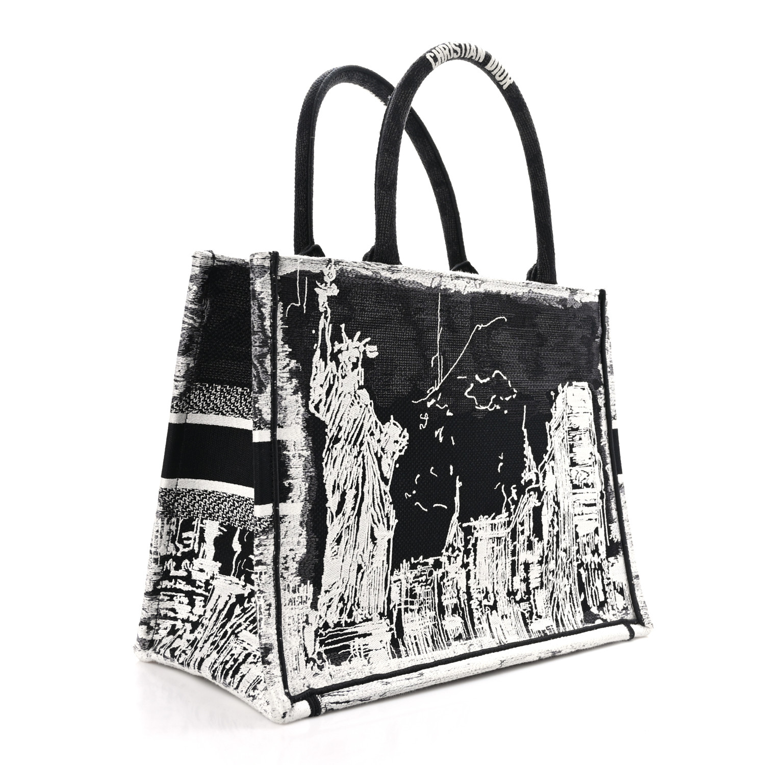Dior Book Tote New York エンブロイダリー bag Medium Medium Dior Book Tote White and Black New York Embroidery