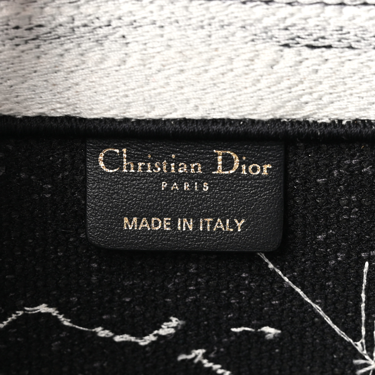 CHRISTIAN DIOR Canvas Embroidered Medium New York Book Tote