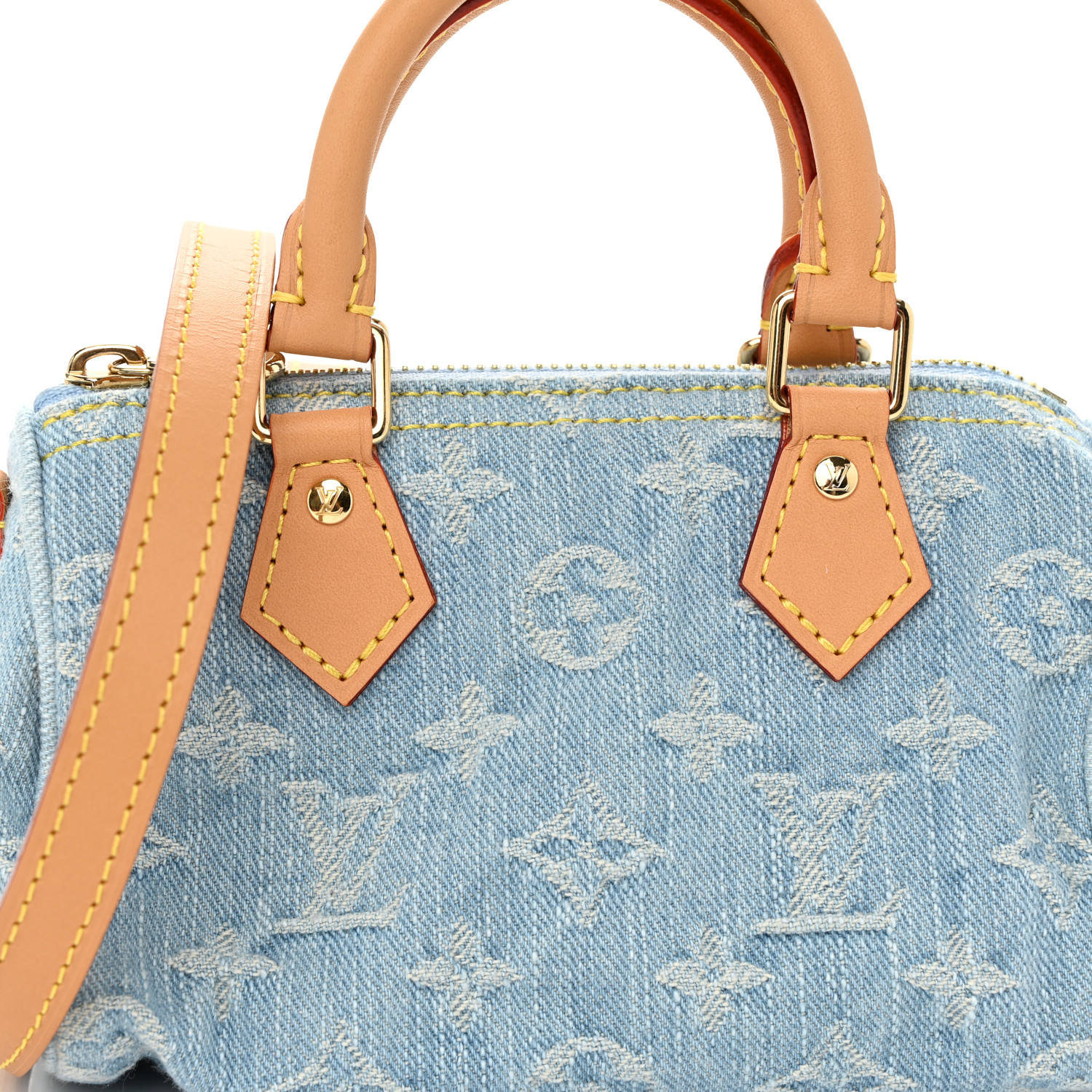 LOUIS VUITTON Monogram Denim Nano Speedy Sky Blue 1556330