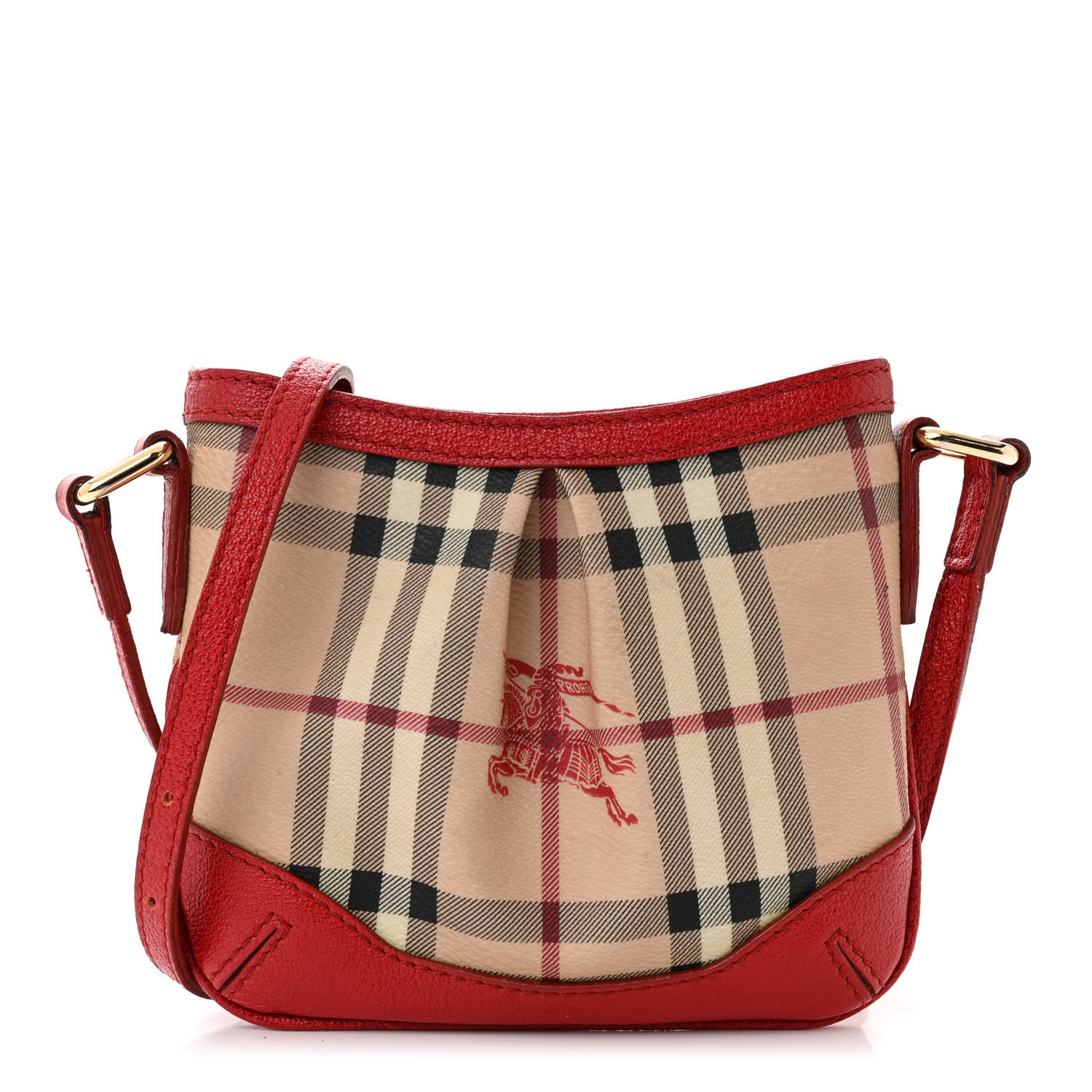 24AW new/Burberry マイクロレザーショルダーバッグ Bag Red BURBERRY Haymarket Check Mini Hartham Crossbody Red 1558961
