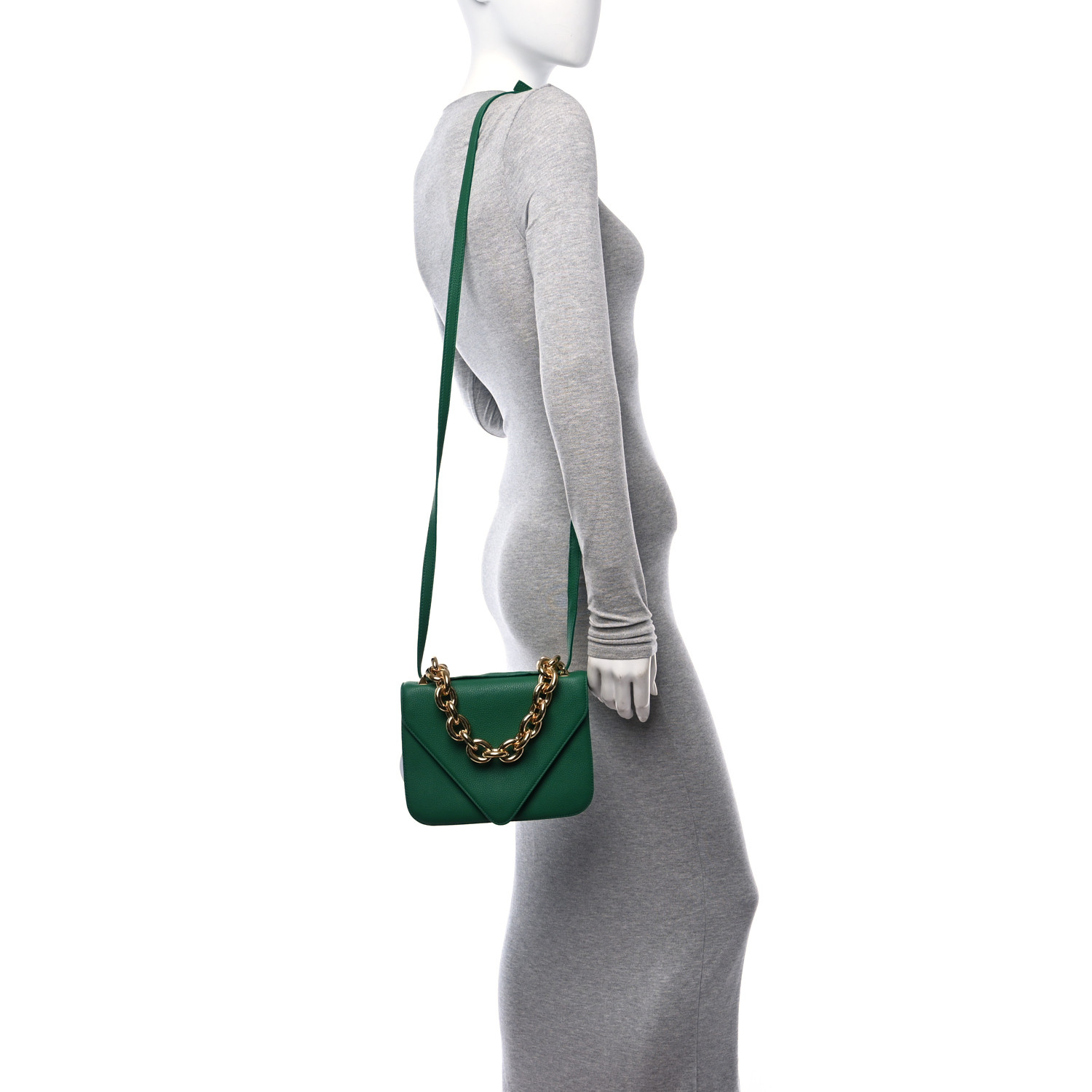 BOTTEGA VENETA Calfskin Mount Envelope Bag Jungle 1559882