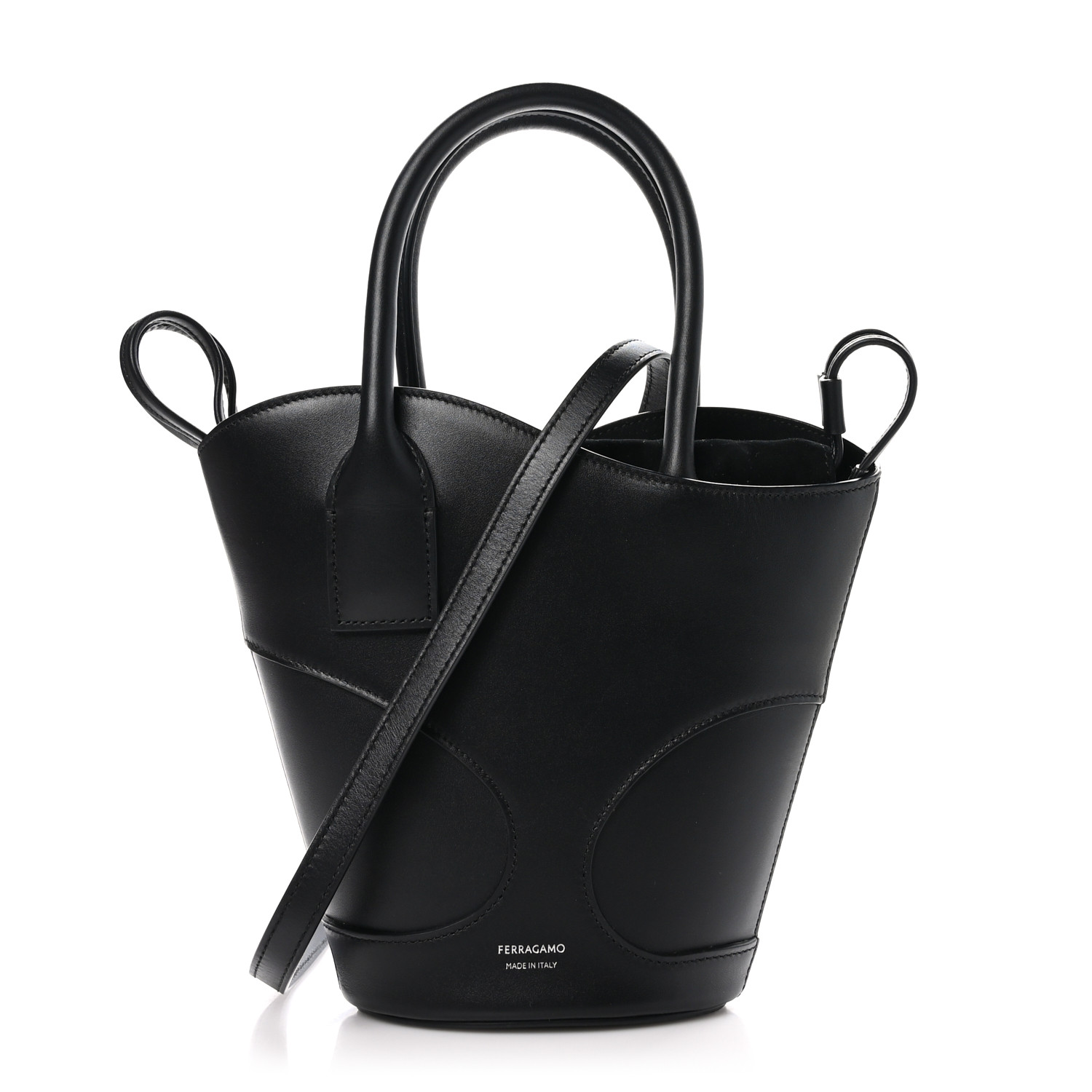 【SALVATORE FERRAGAMO】CUT OUT MINI BAG Ferragamo cut-out Detailing Leather Mini Bag | Black | FARFETCH