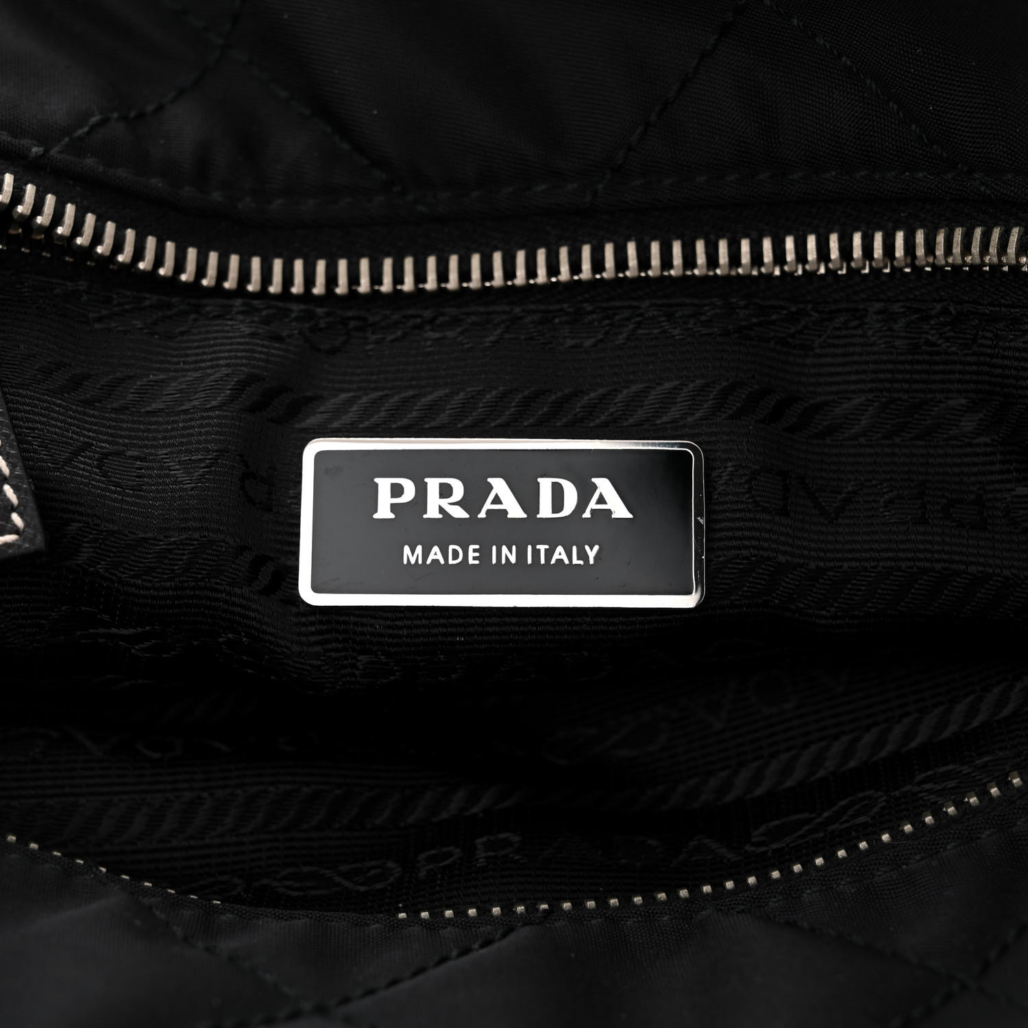 PRADA Nylon Tessuto Quilted Chain Shoulder Bag Black 1558004