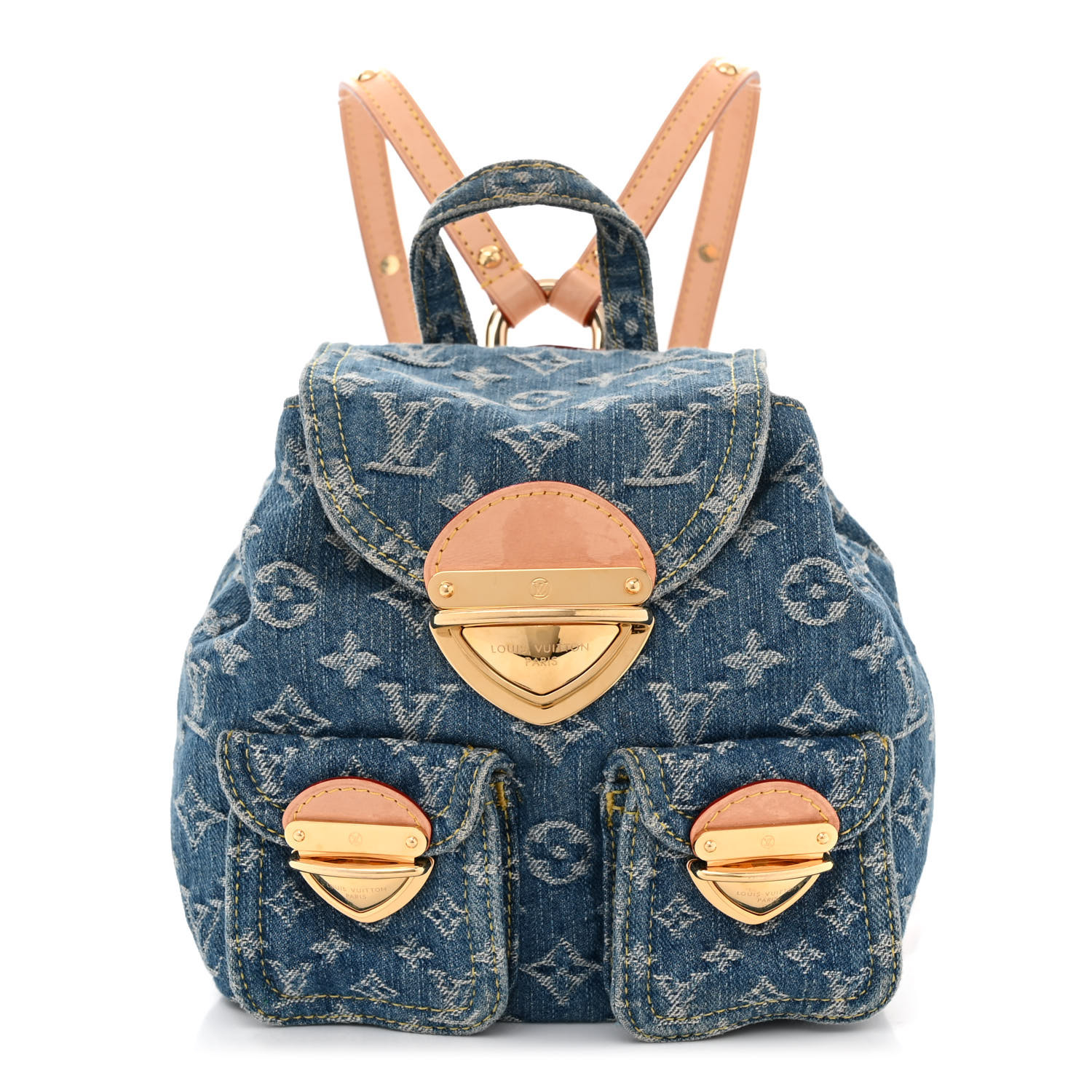 関税込 LV Venice backpack デニム背包 LOUIS VUITTON Denim Venice Backpack Blue 1557062 | FASHIONPHILE