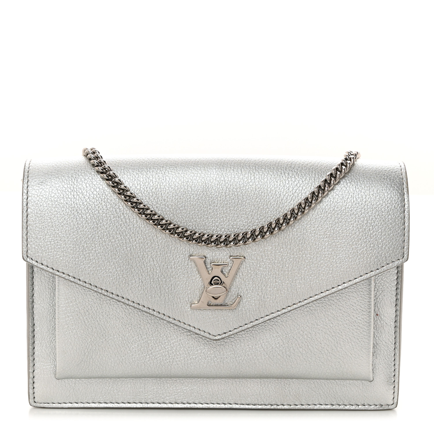中古★Louis Vuitton Mylockme Chain Bag★ LOUIS VUITTON Metallic Soft Calfskin Mylockme Chain Pochette