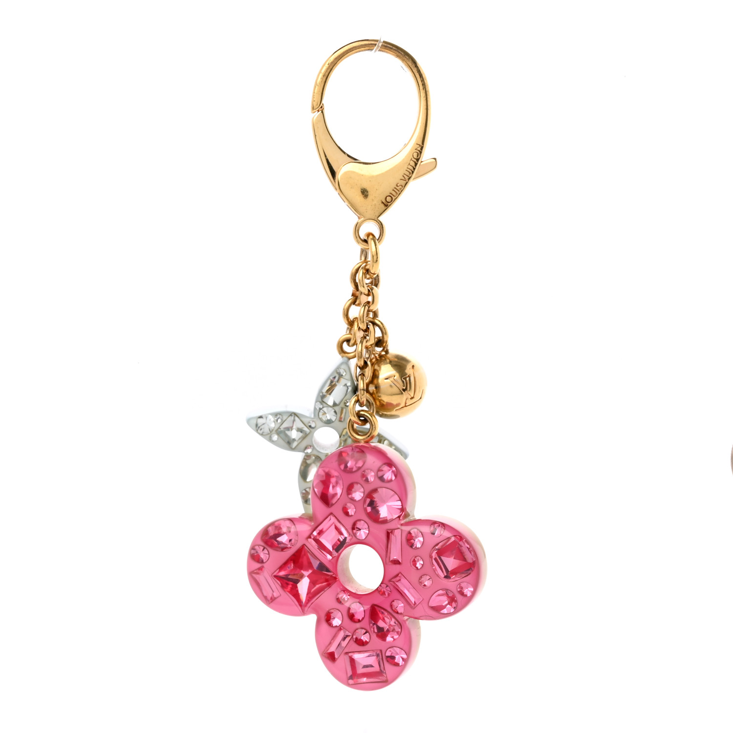 LOUIS VUITTON Resin Strass Glam Flower Bag Charm Multicolor